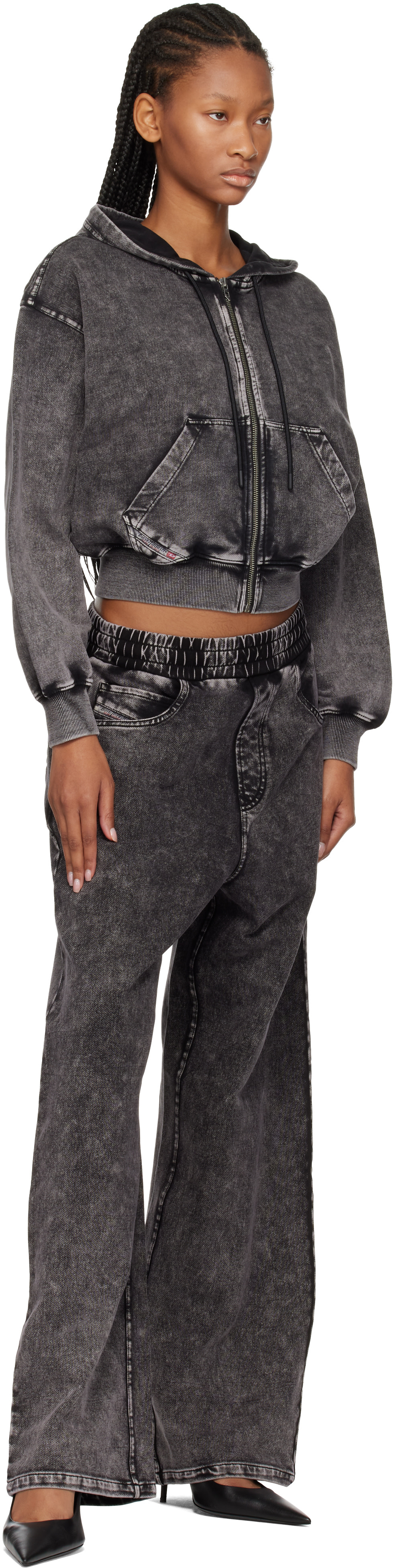 Diesel - Pull à capuche F-Elycy-Aa2 gris