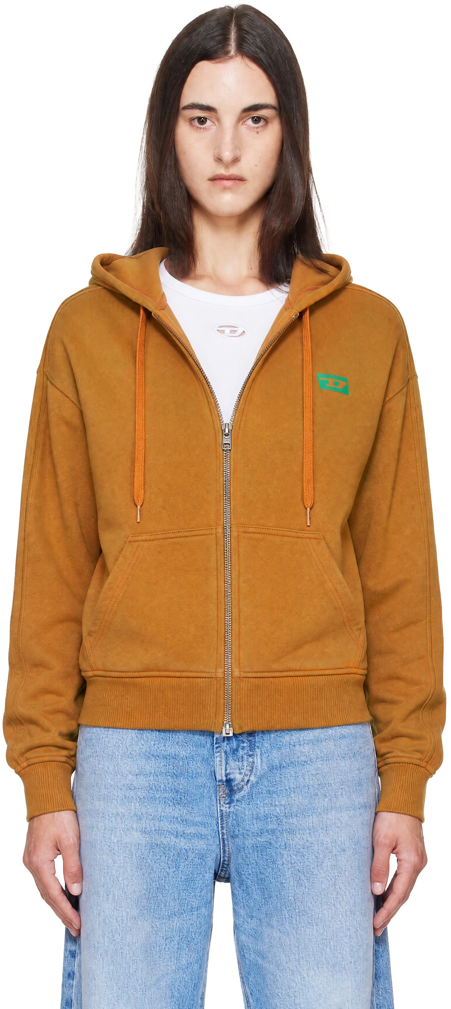 Diesel - Pull à capuche F-Bind orange
