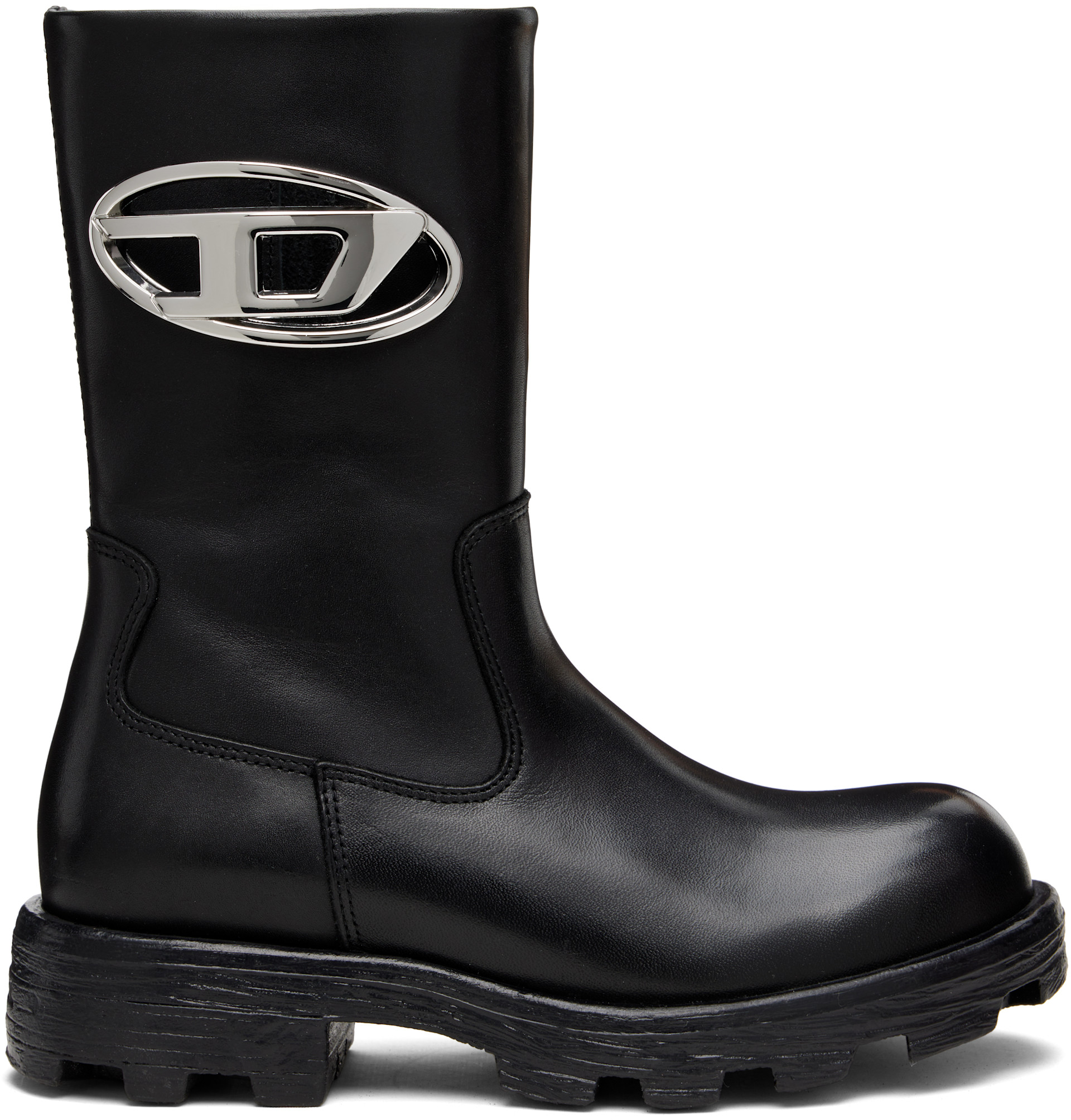 Diesel - Bottines noires à ferrure à logo