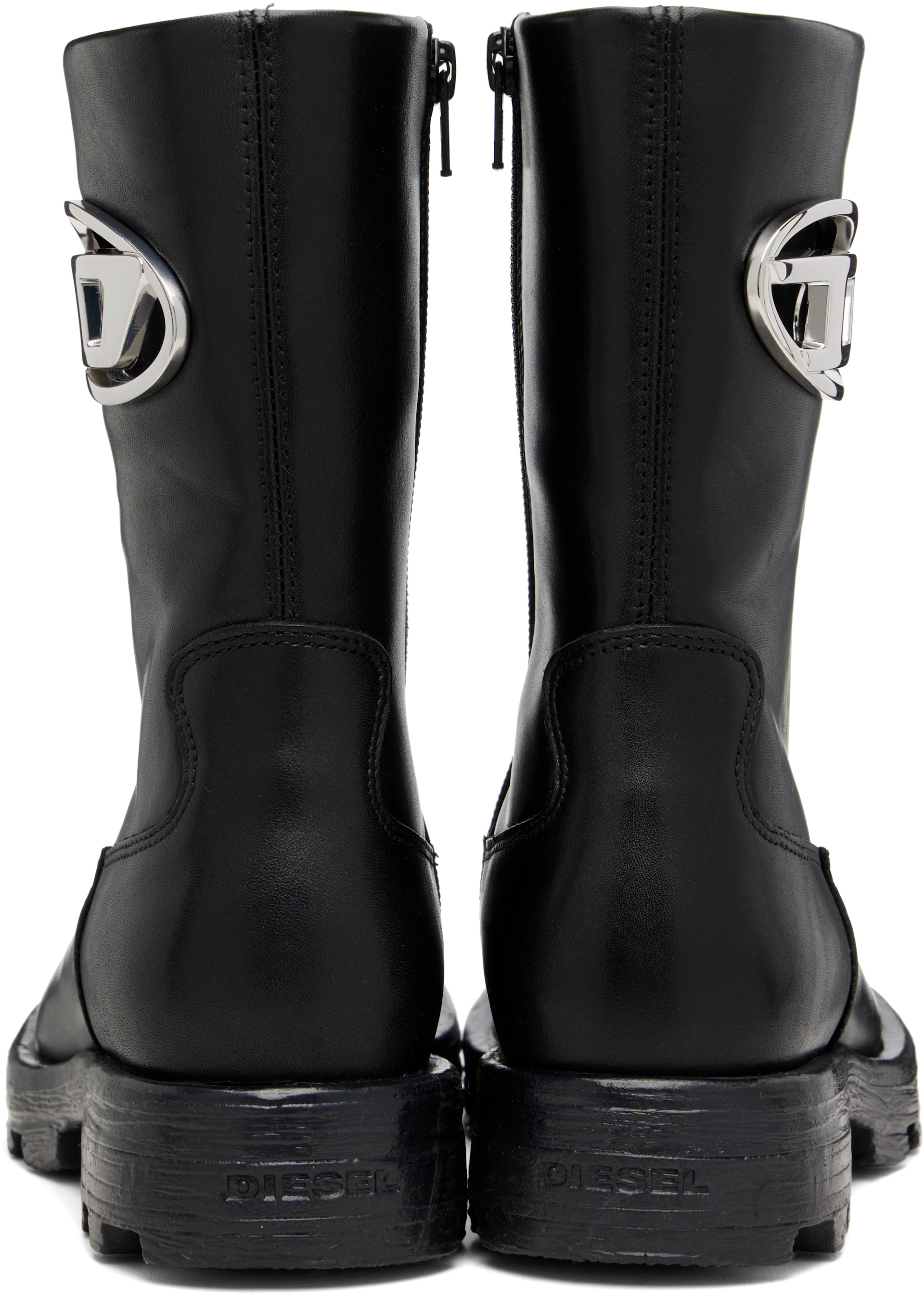 Diesel - Bottines noires à ferrure à logo