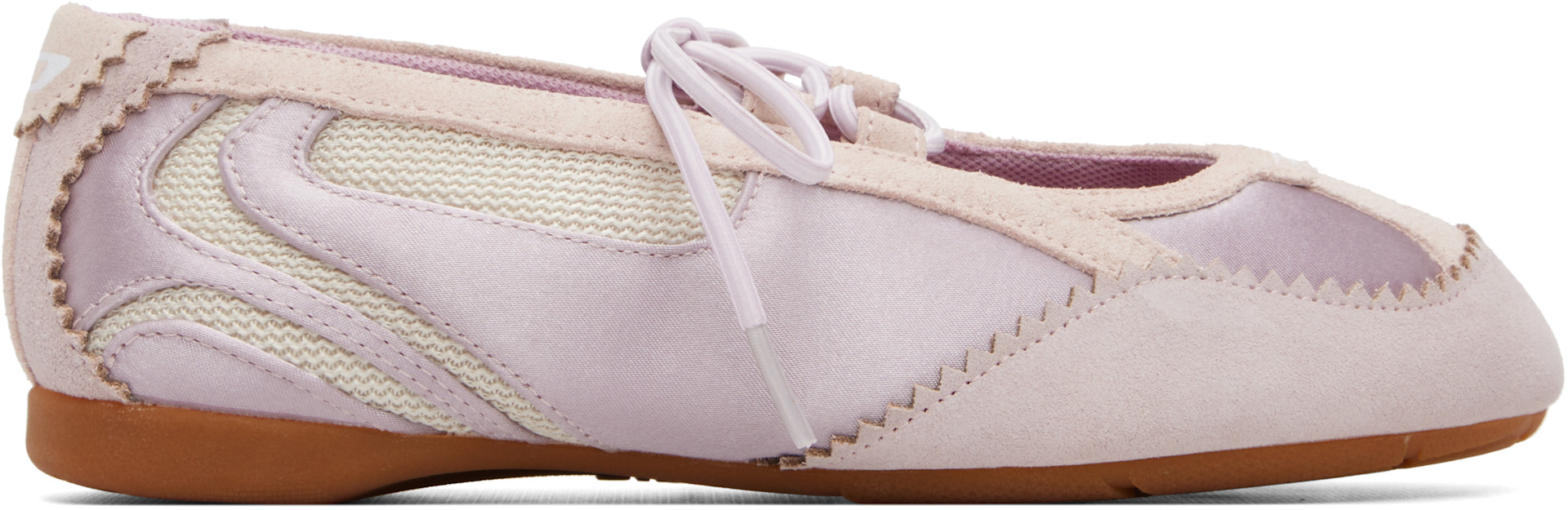 Diesel: Purple D-Mile Lace-Up Ballerina Flats | SSENSE