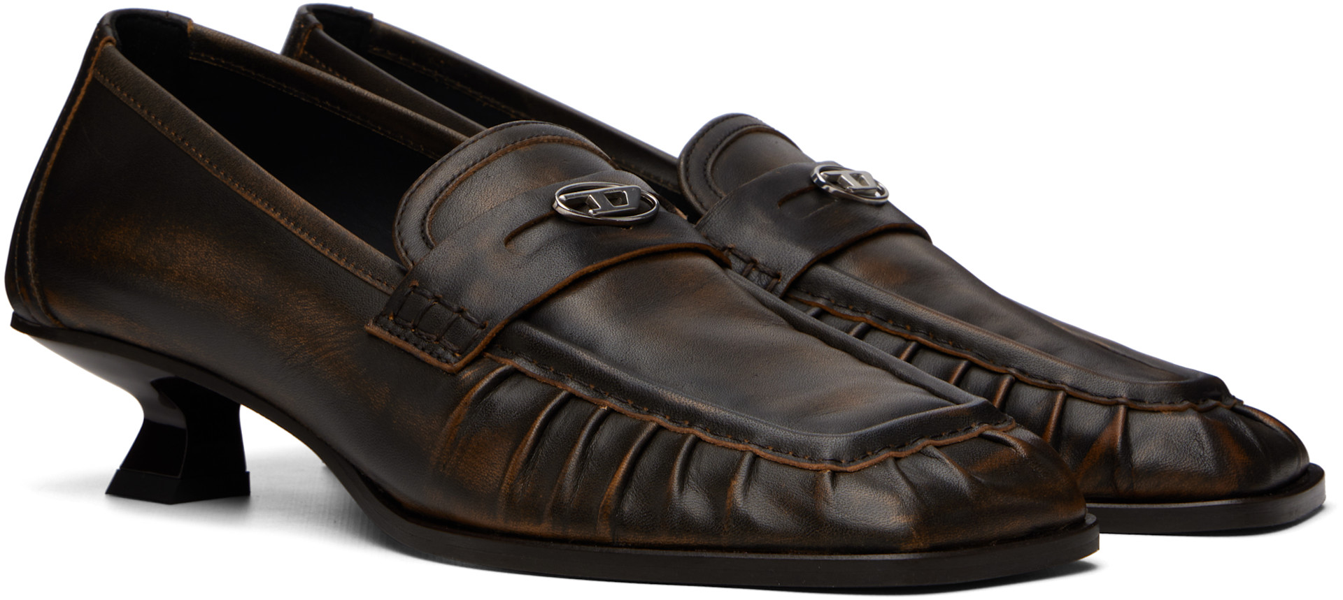 DIESEL ローファー D-AMBER MOC 30 Diesel: Brown D-Amber Moc 30 Heels | SSENSE