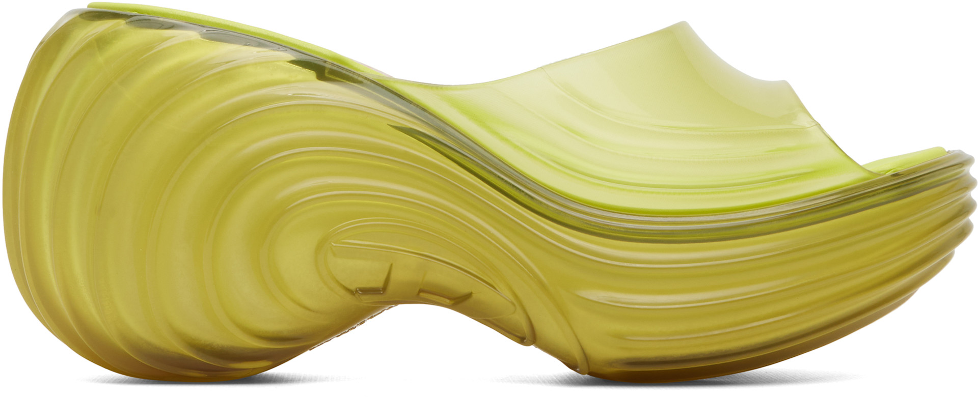 Diesel: Yellow Melissa Edition Platform Mule Heeled Sandals | SSENSE