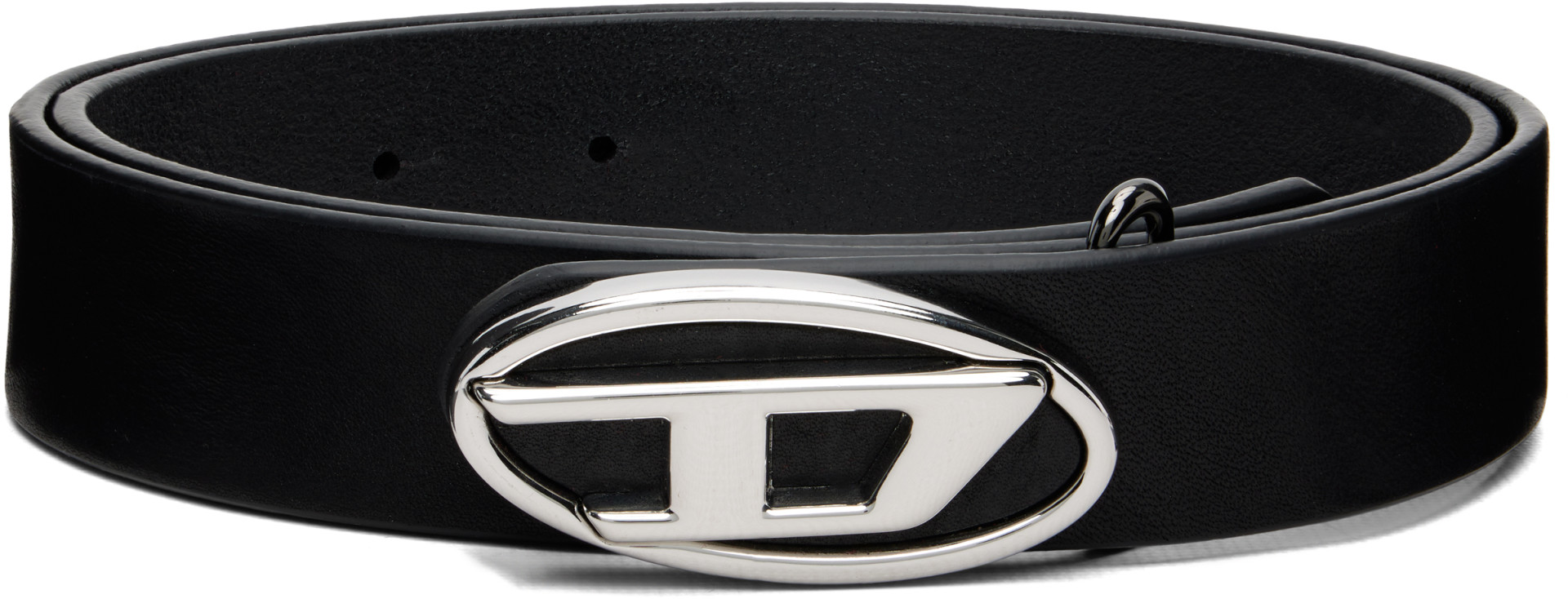 Diesel - ブラック Oval D Logo レザーベルト