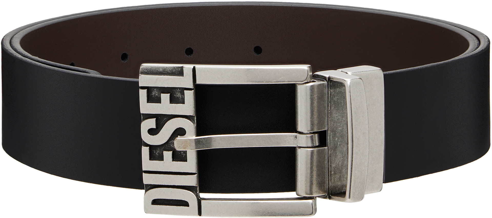 Diesel - Black Leather Reversible Belt