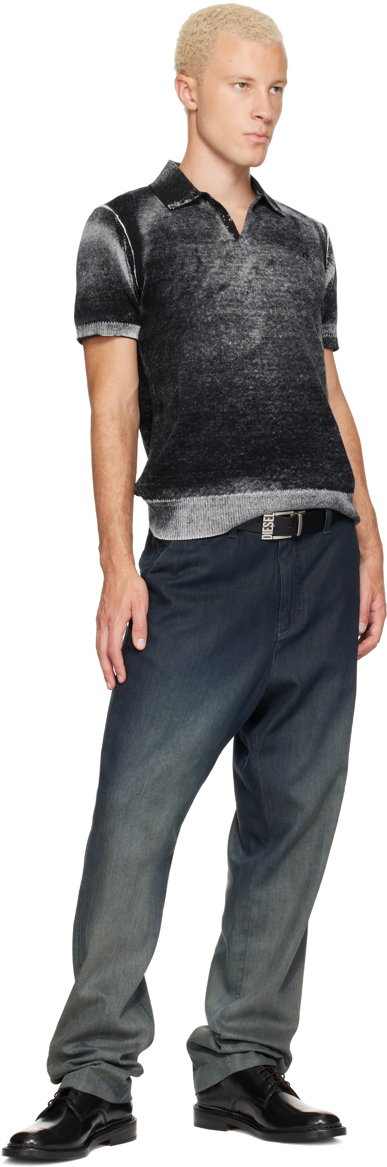 Diesel - Black Leather Reversible Belt