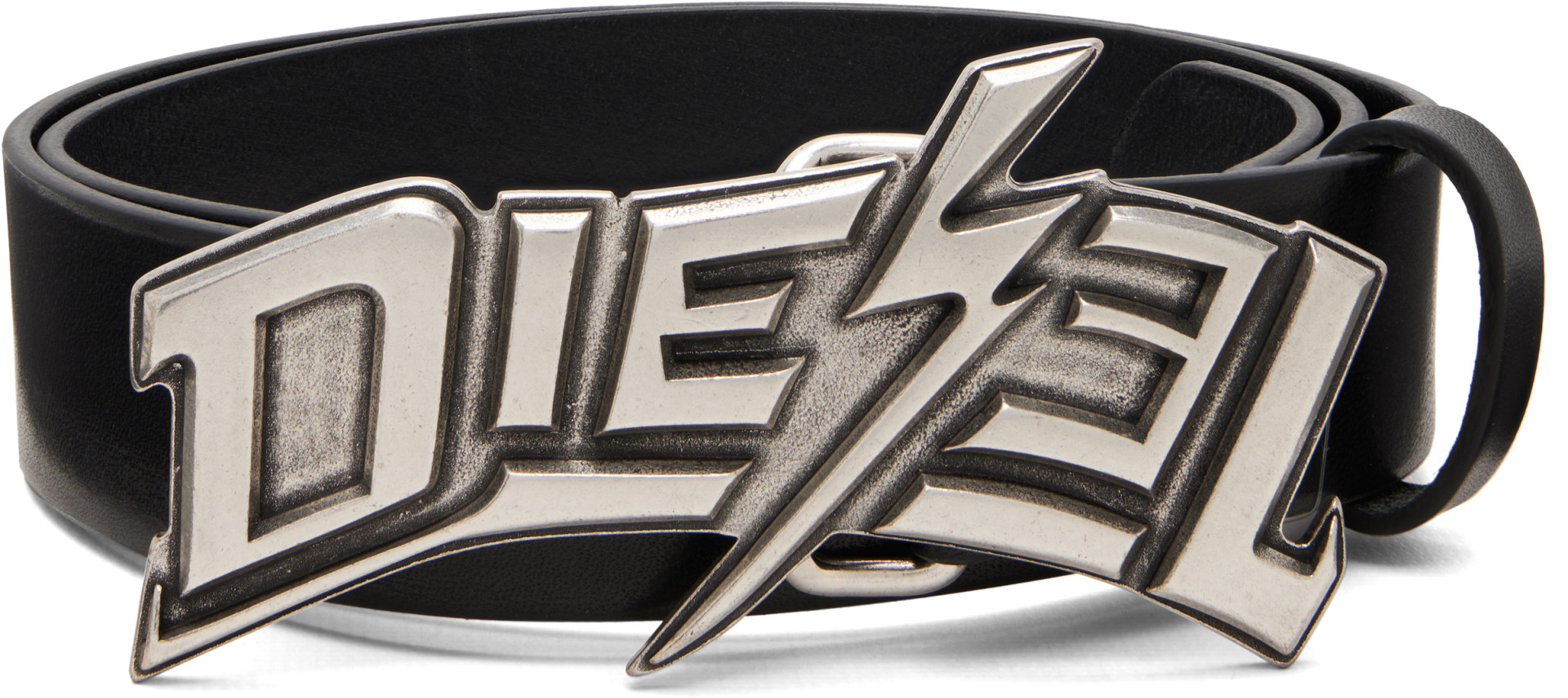 Diesel - ブラック Lightning Bolt Buckle レザーベルト