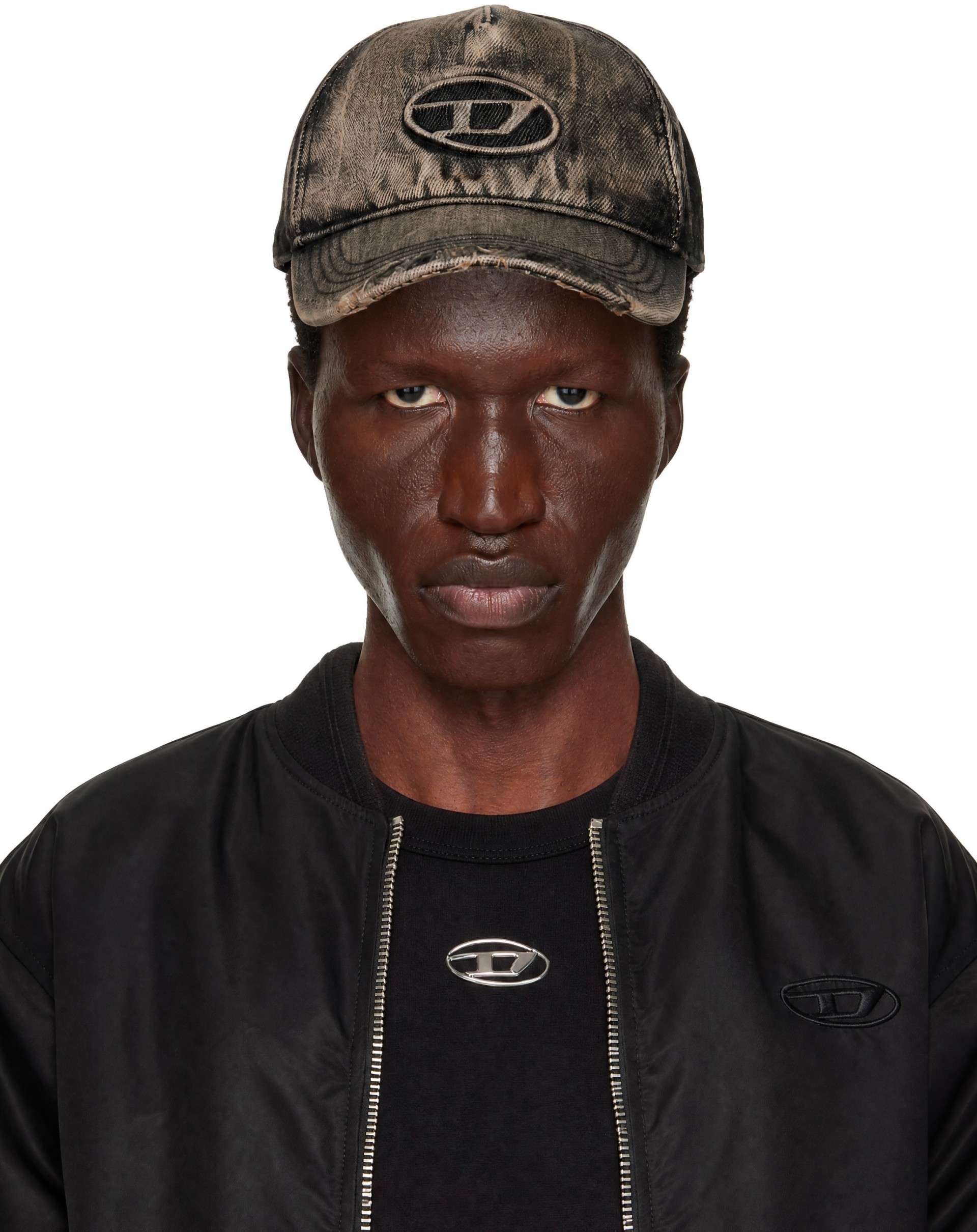 Diesel - Black Destroyed Denim Baseball Cap