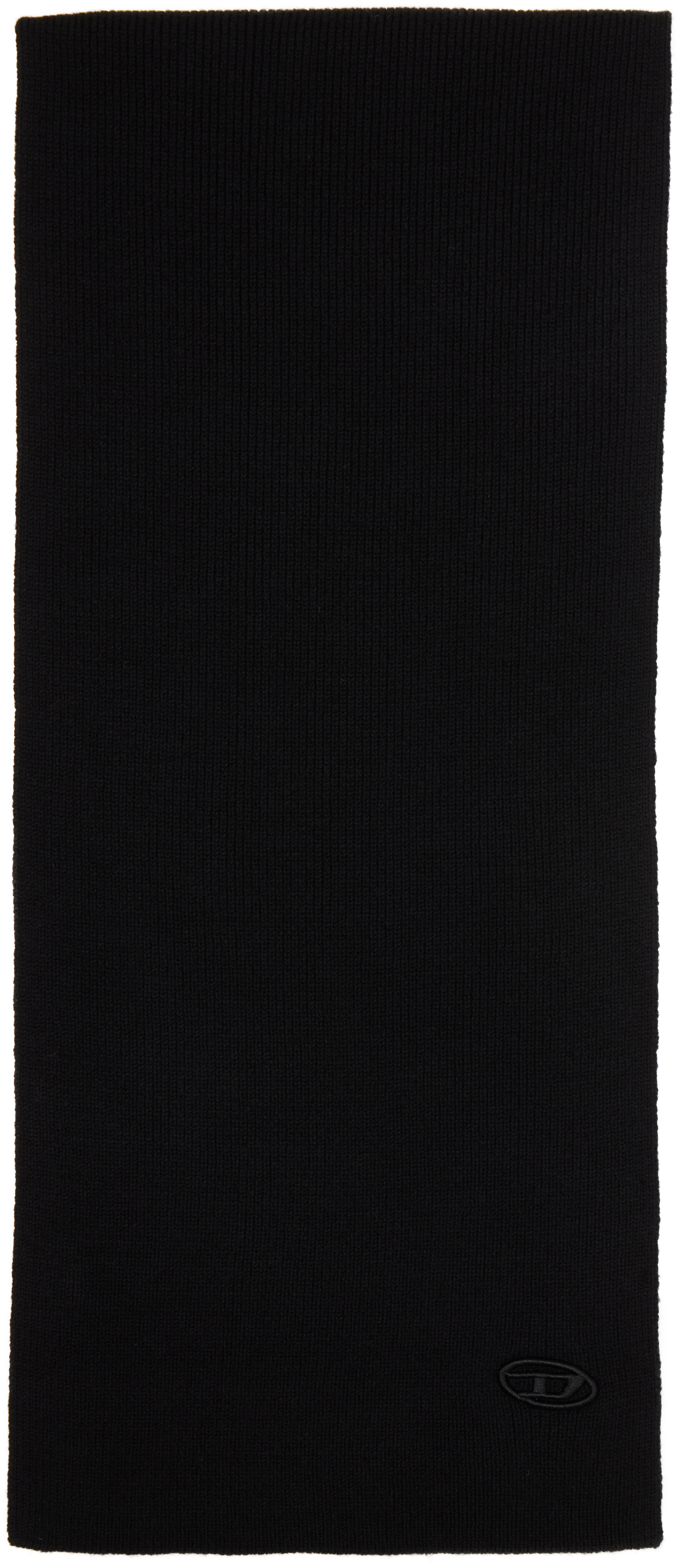 Diesel - Black Ribbed Wool-Blend Scarf