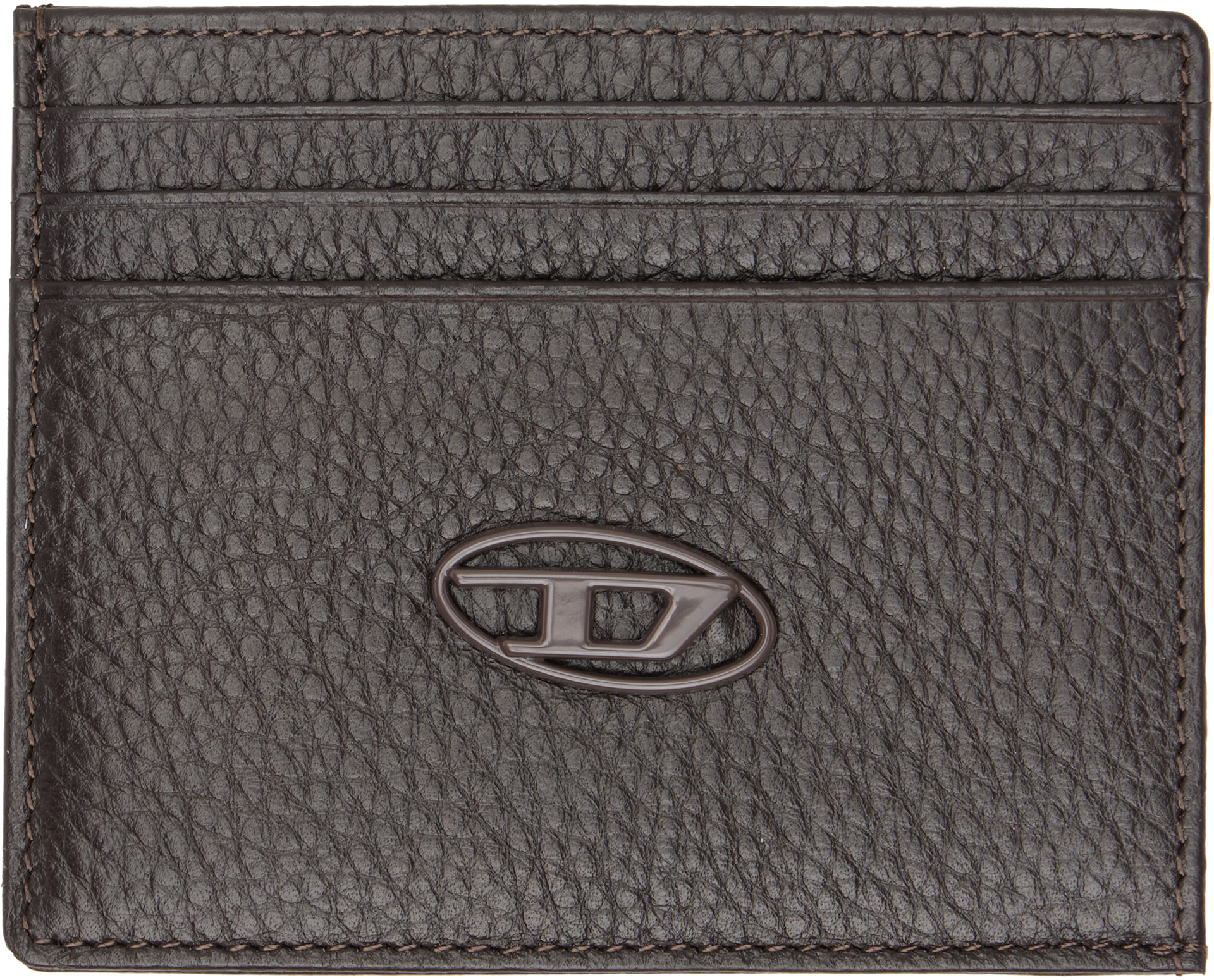Diesel - Brown Grained Leather Card Holder