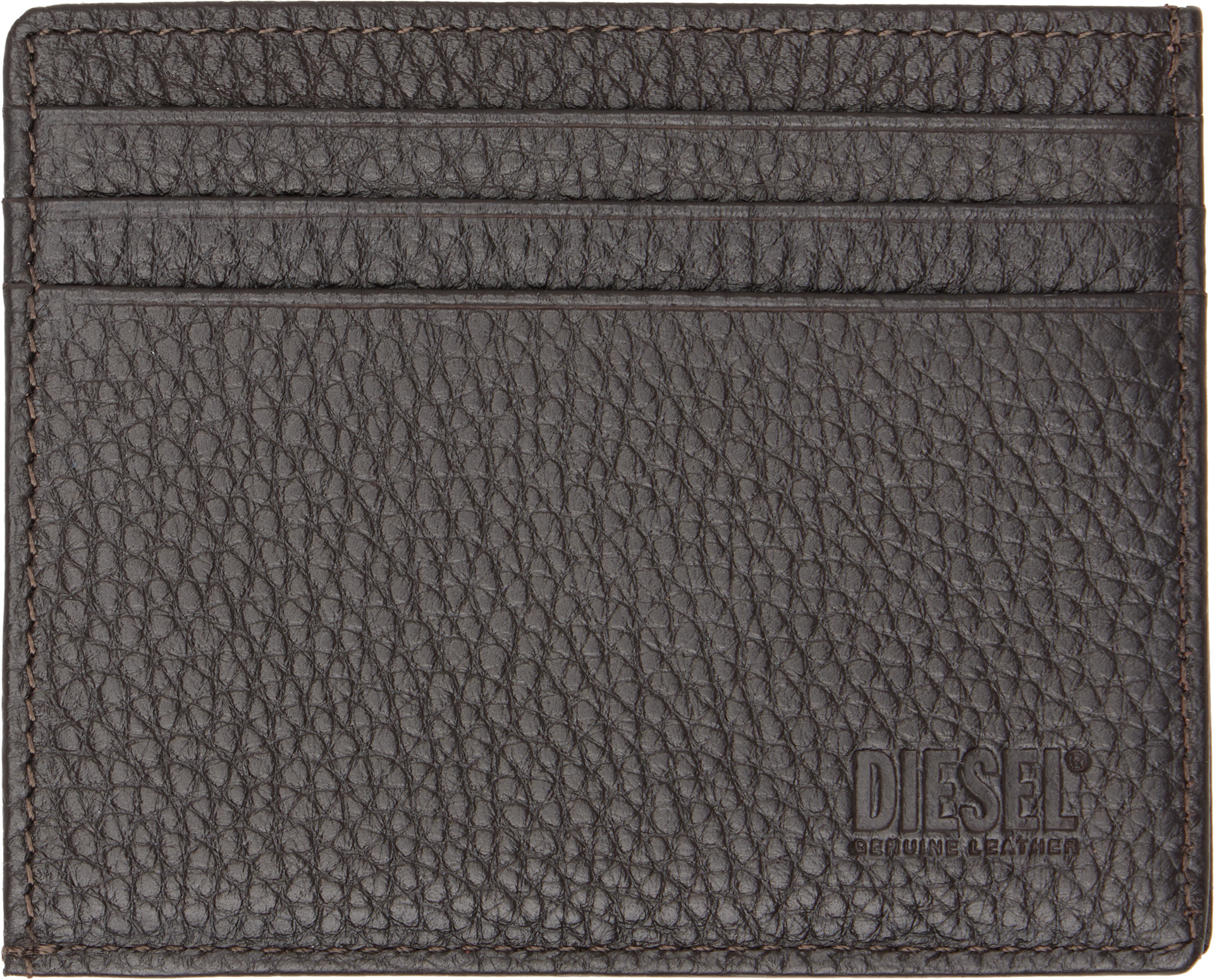 Diesel - Brown Grained Leather Card Holder