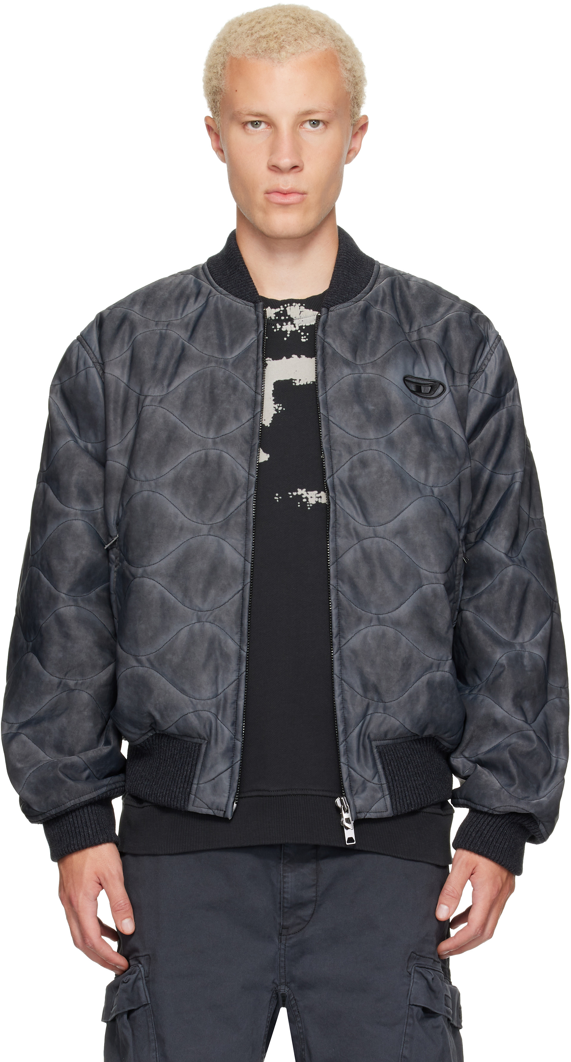Diesel - Gray J-Type Bomber Jacket