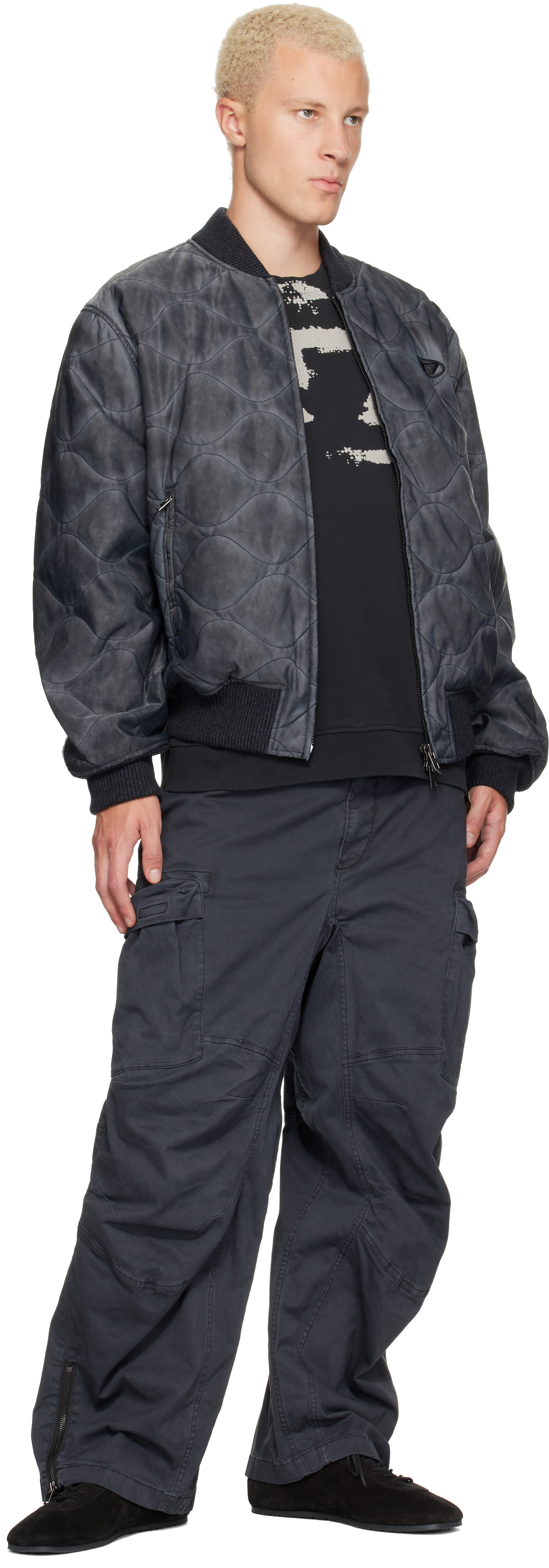 Diesel - Gray J-Type Bomber Jacket