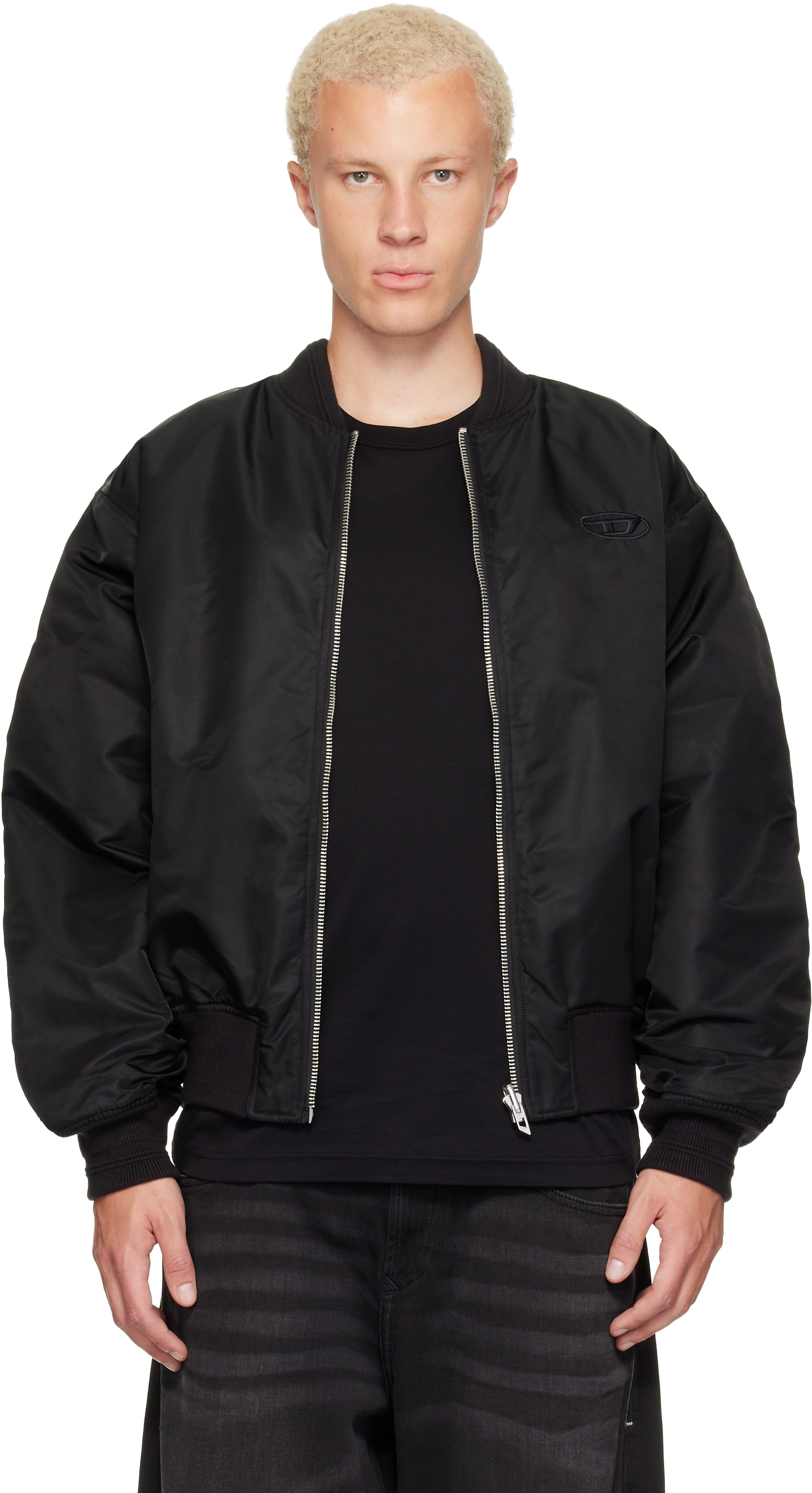 Diesel - Black W-Type-D1 Reversible Bomber Jacket