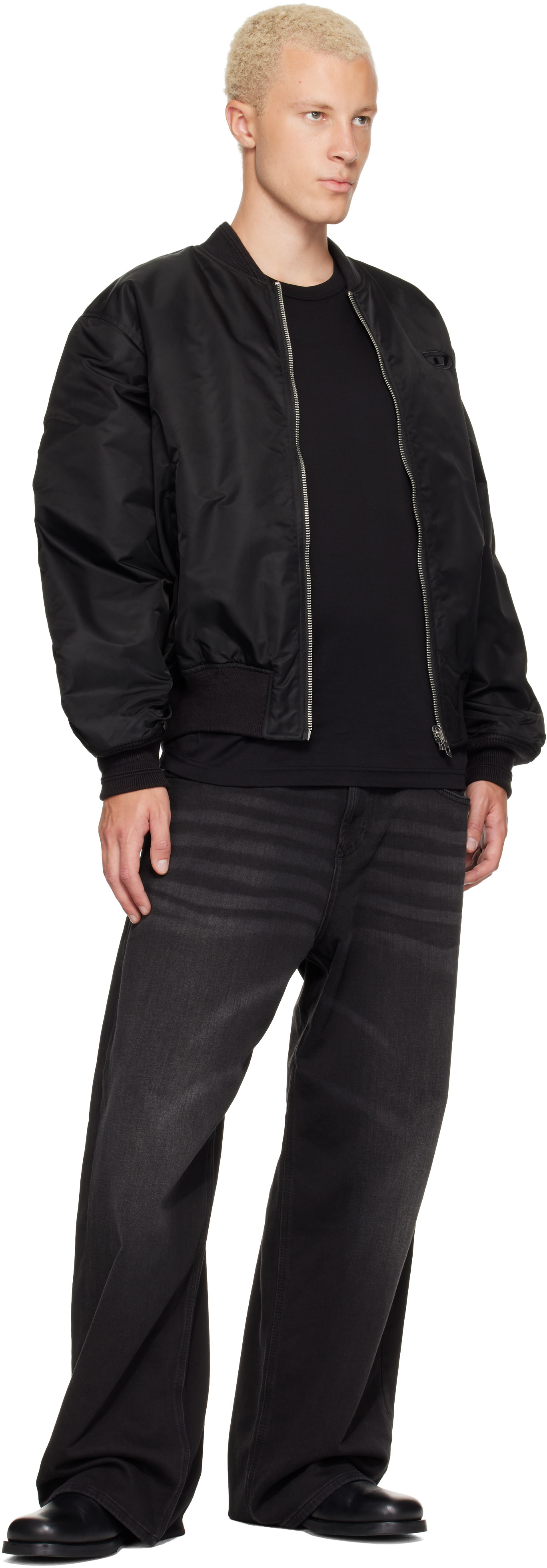 Diesel - Black W-Type-D1 Reversible Bomber Jacket