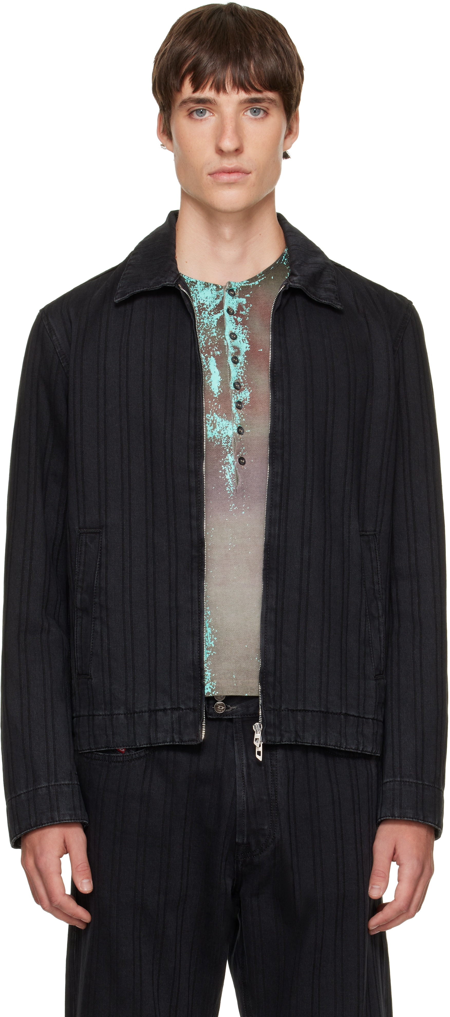 Diesel - Blouson Rohe noir en denim
