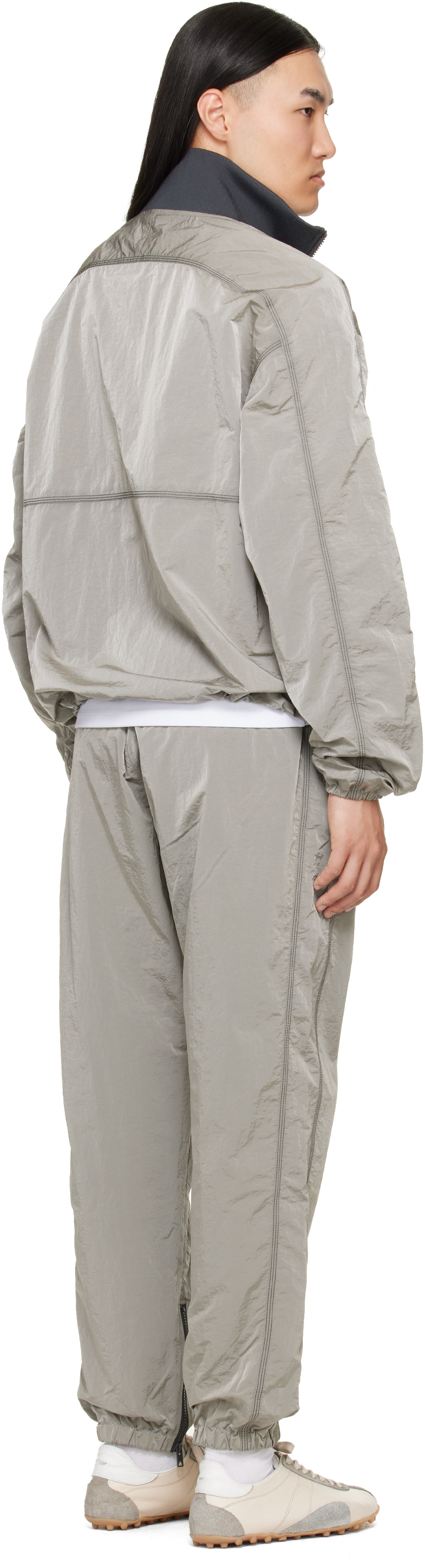 Diesel - Gray Crinkle Effect Nylon Anorak