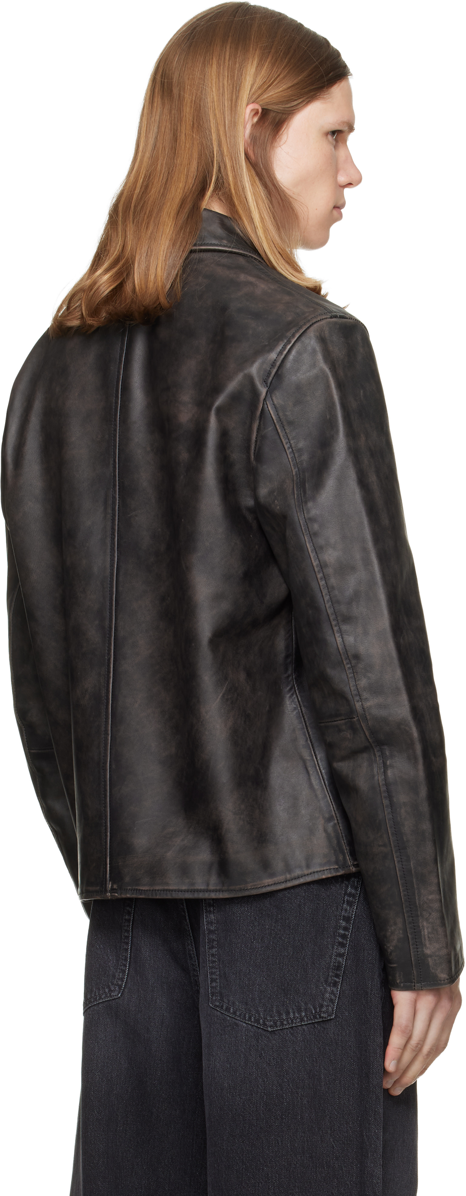 Diesel - ブラウン Treated Leather コーチジャケット
