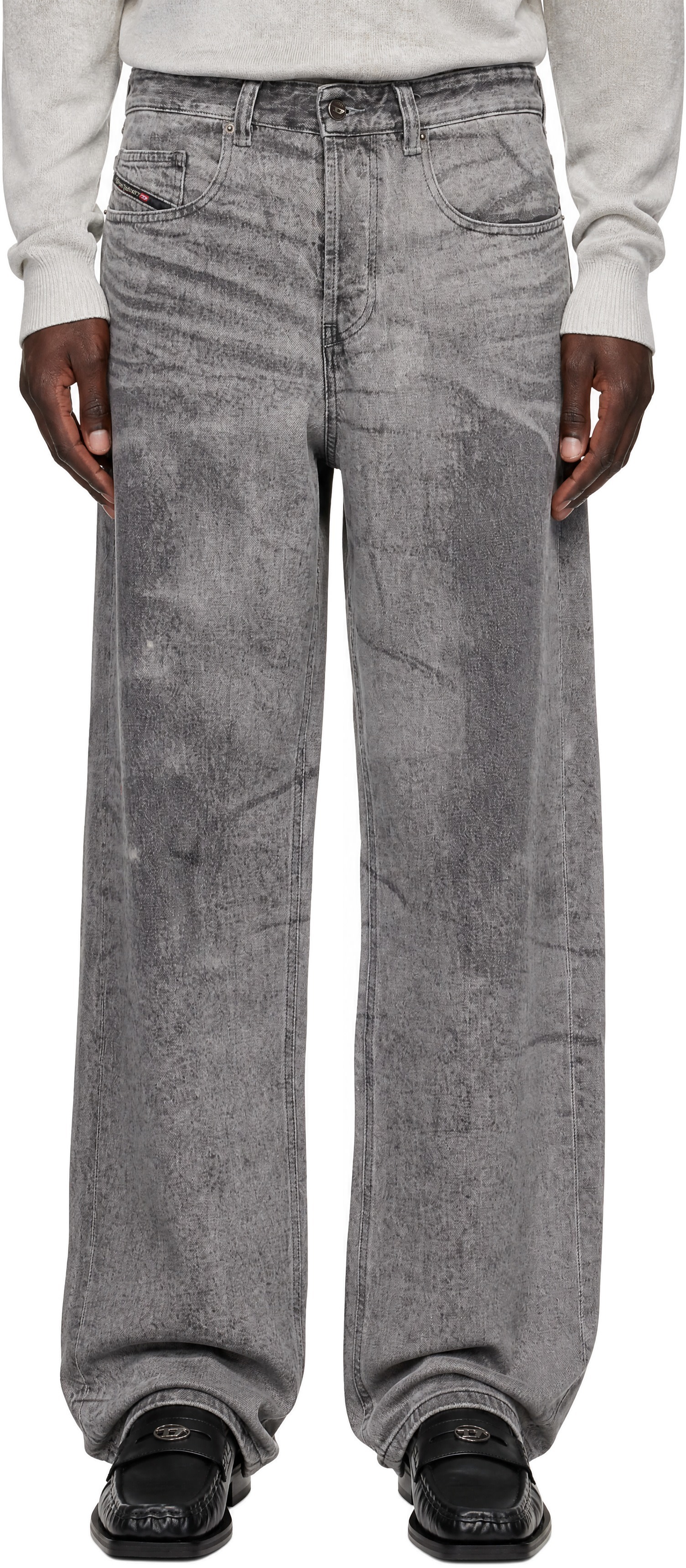 Diesel - Jean décontracté 2001 D-Macro gris à taille basse