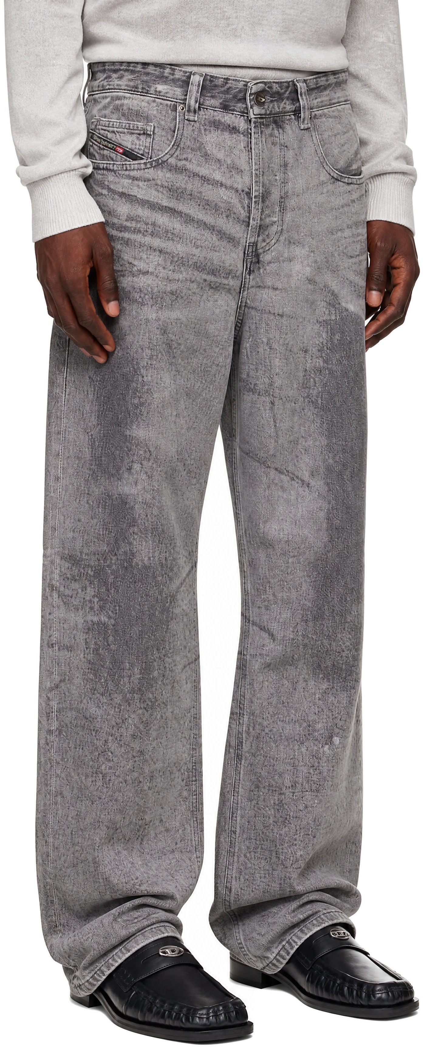 Diesel - Jean décontracté 2001 D-Macro gris à taille basse