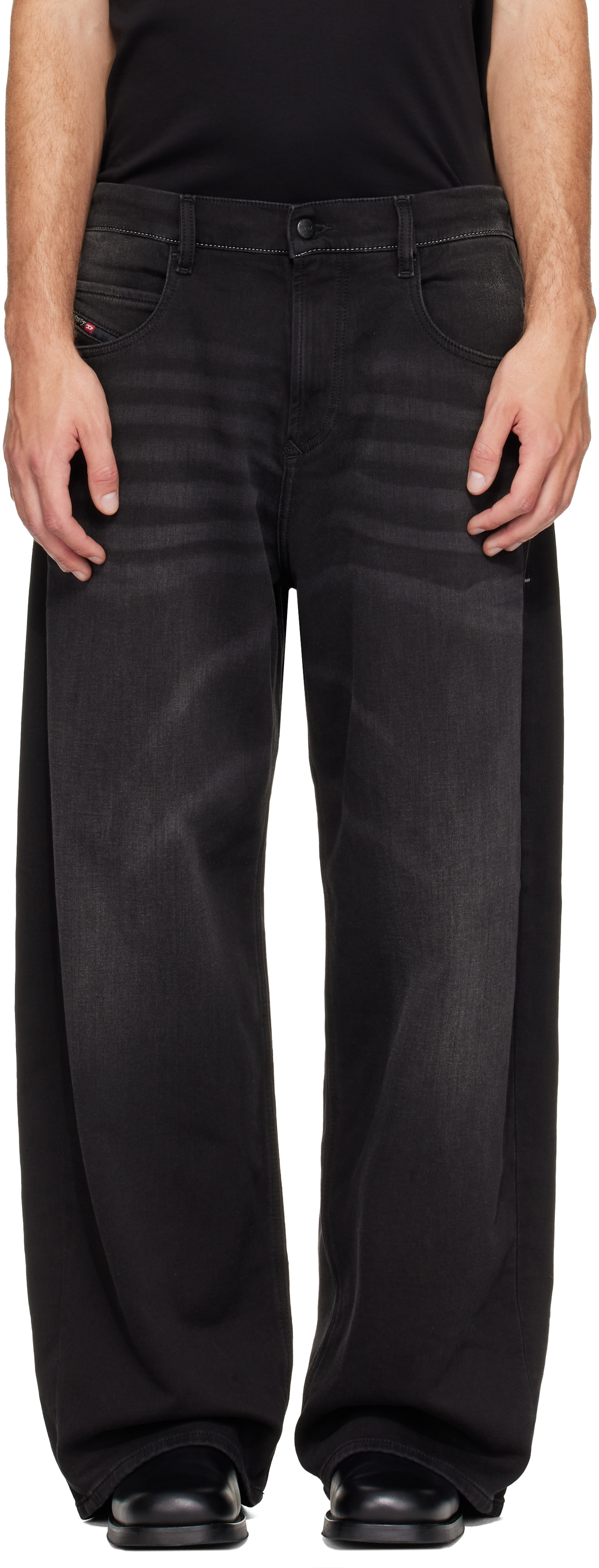Diesel: Black 2097 D-Enim-M Joggjeans Trousers | SSENSE