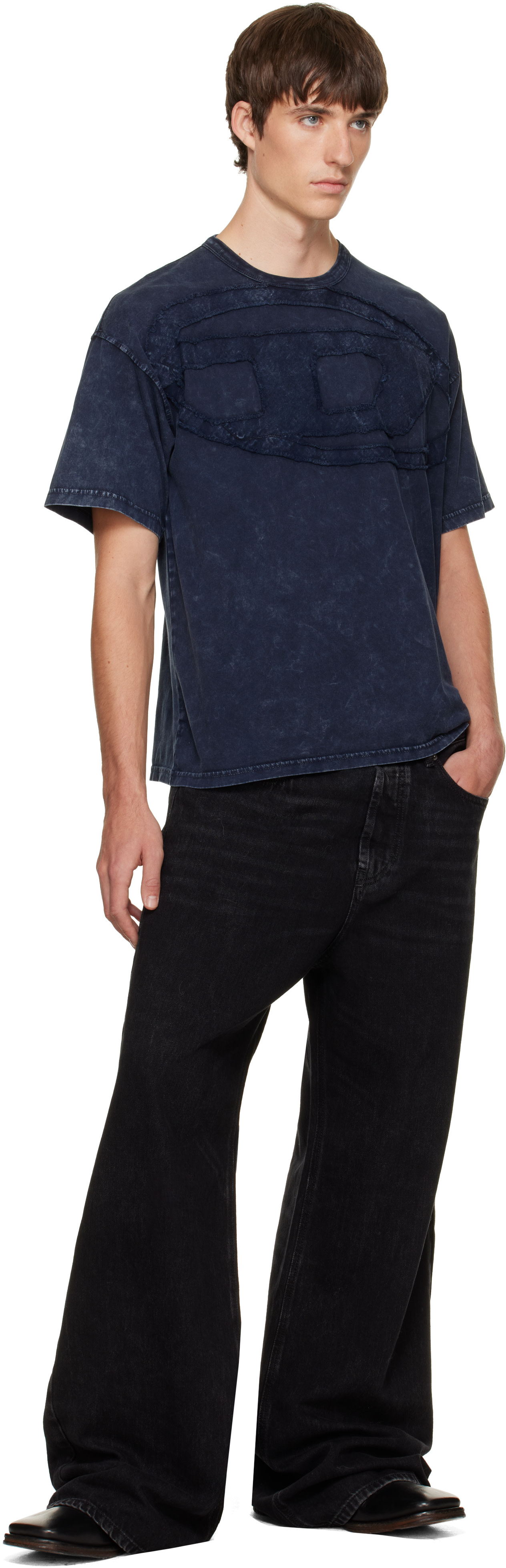 Diesel - Jean décontracté noir à taille basse