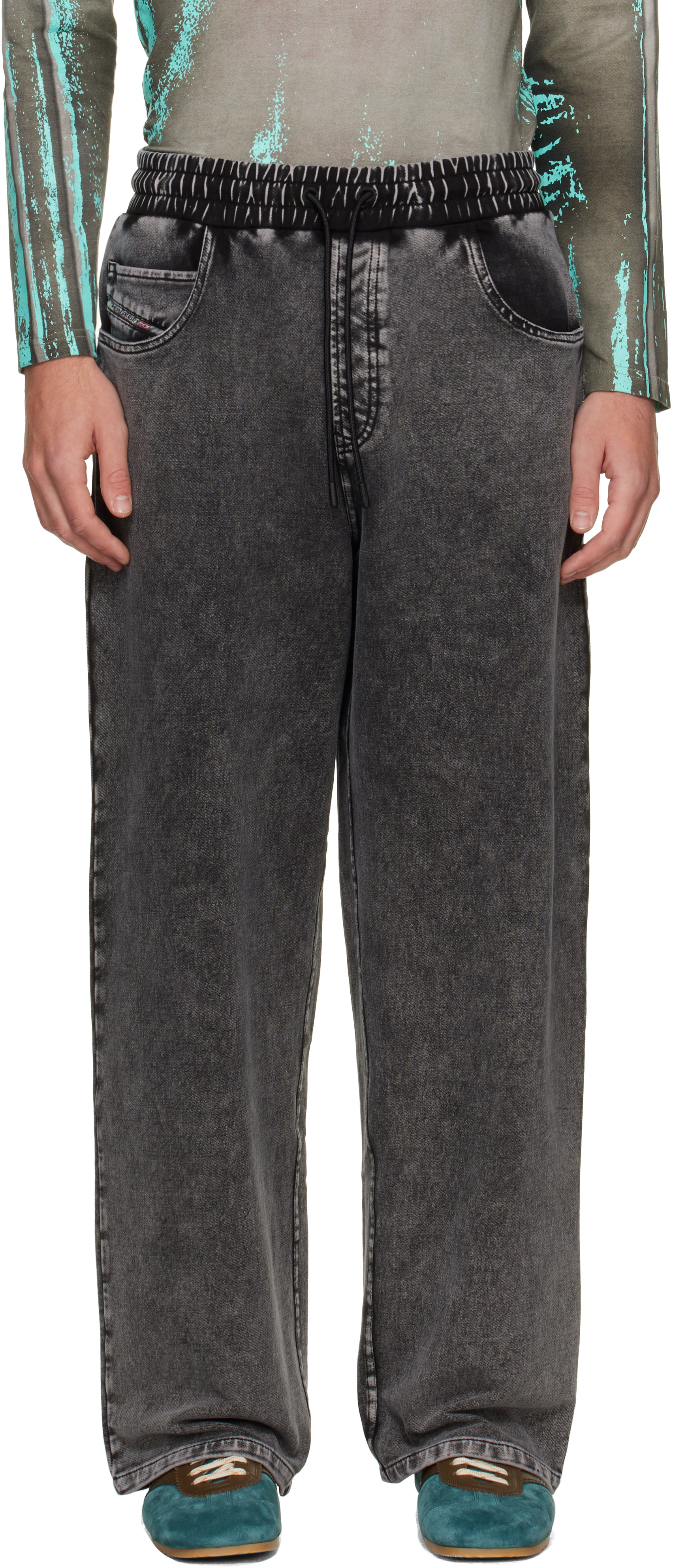 Diesel - Gray Denim-Effect Sweatpants