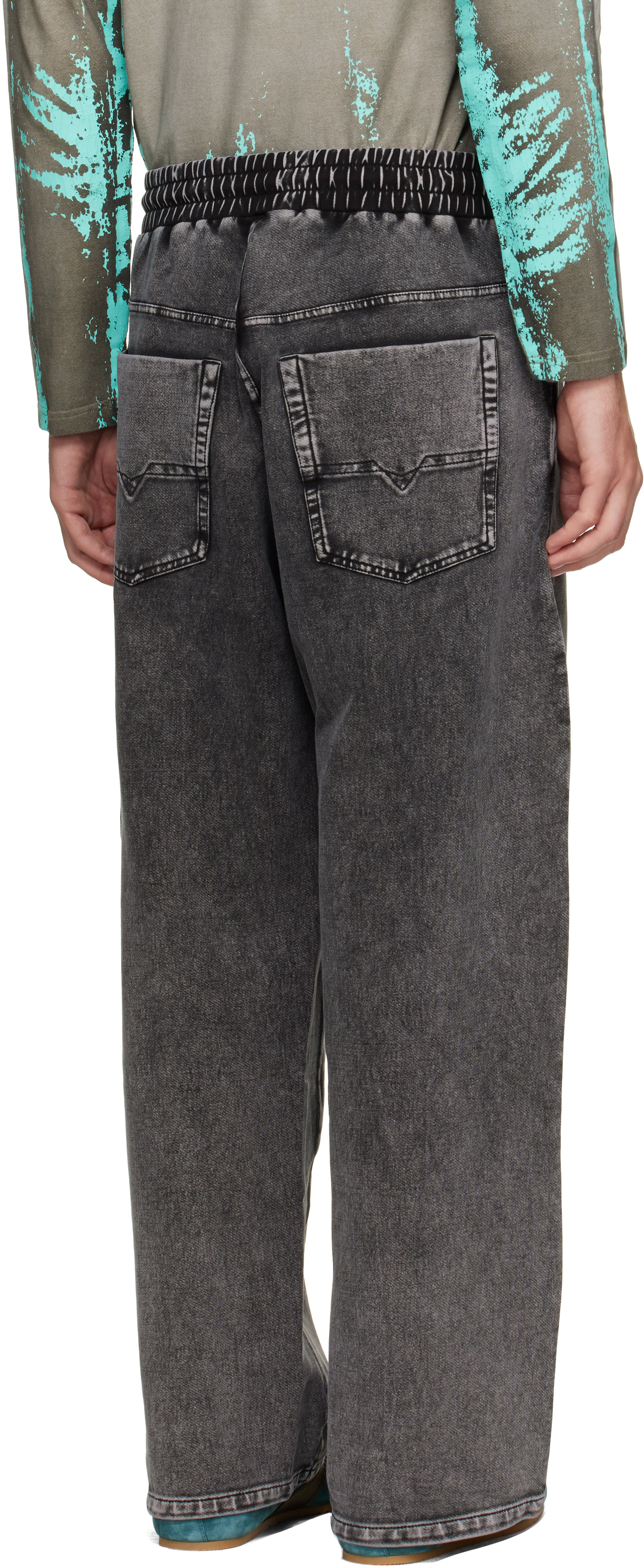 Diesel - Gray Denim-Effect Sweatpants