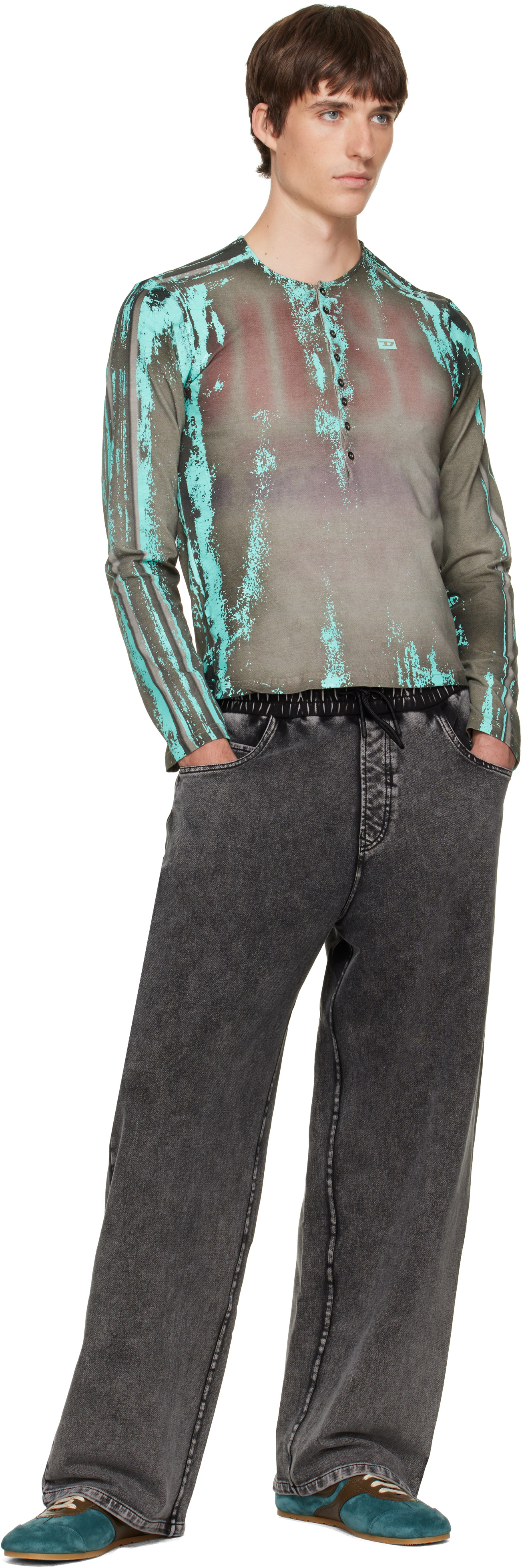 Diesel - Gray Denim-Effect Sweatpants