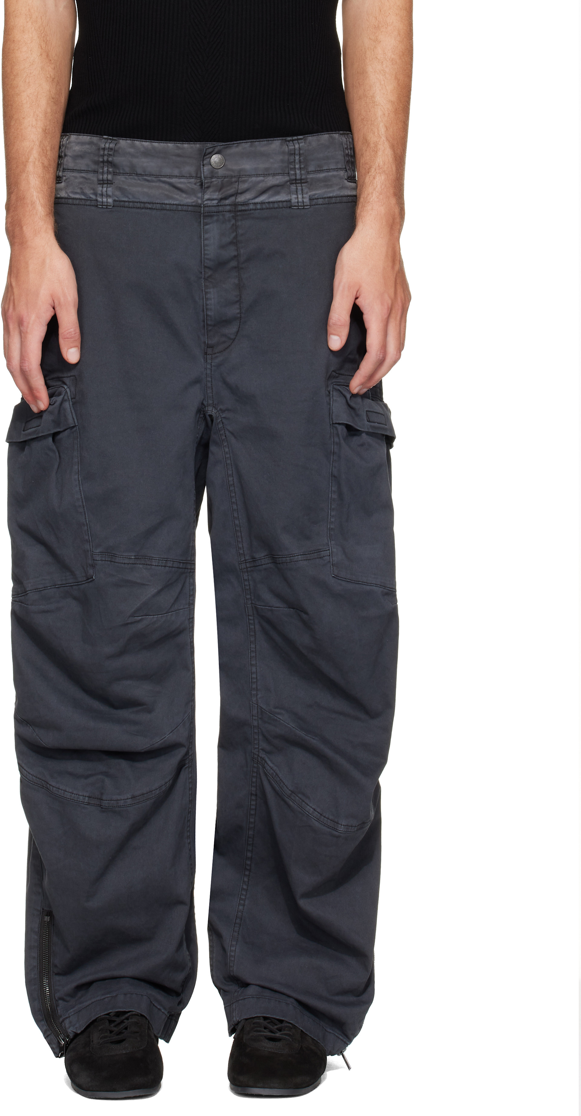 Diesel - Pantalon cargo Dells gris