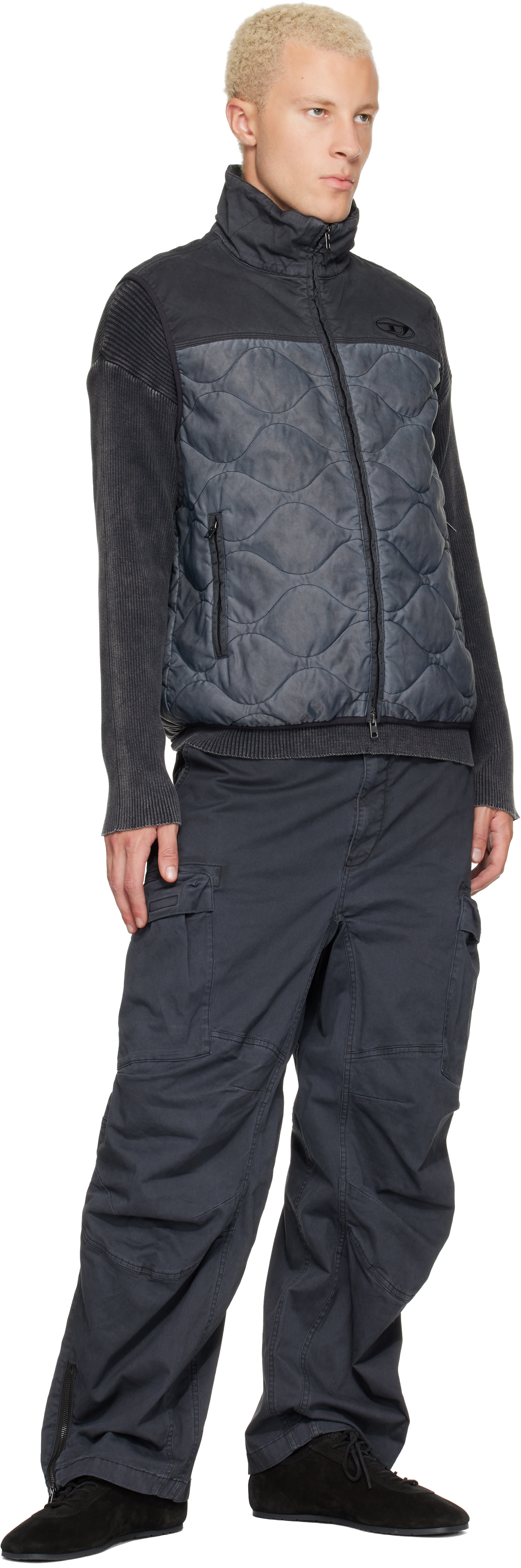Diesel - Pantalon cargo Dells gris
