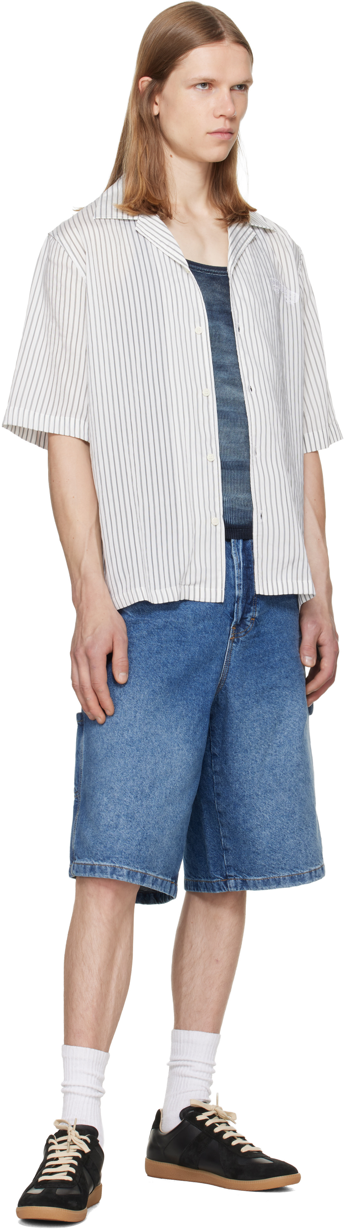 Diesel - Short utilitaire bleu en denim