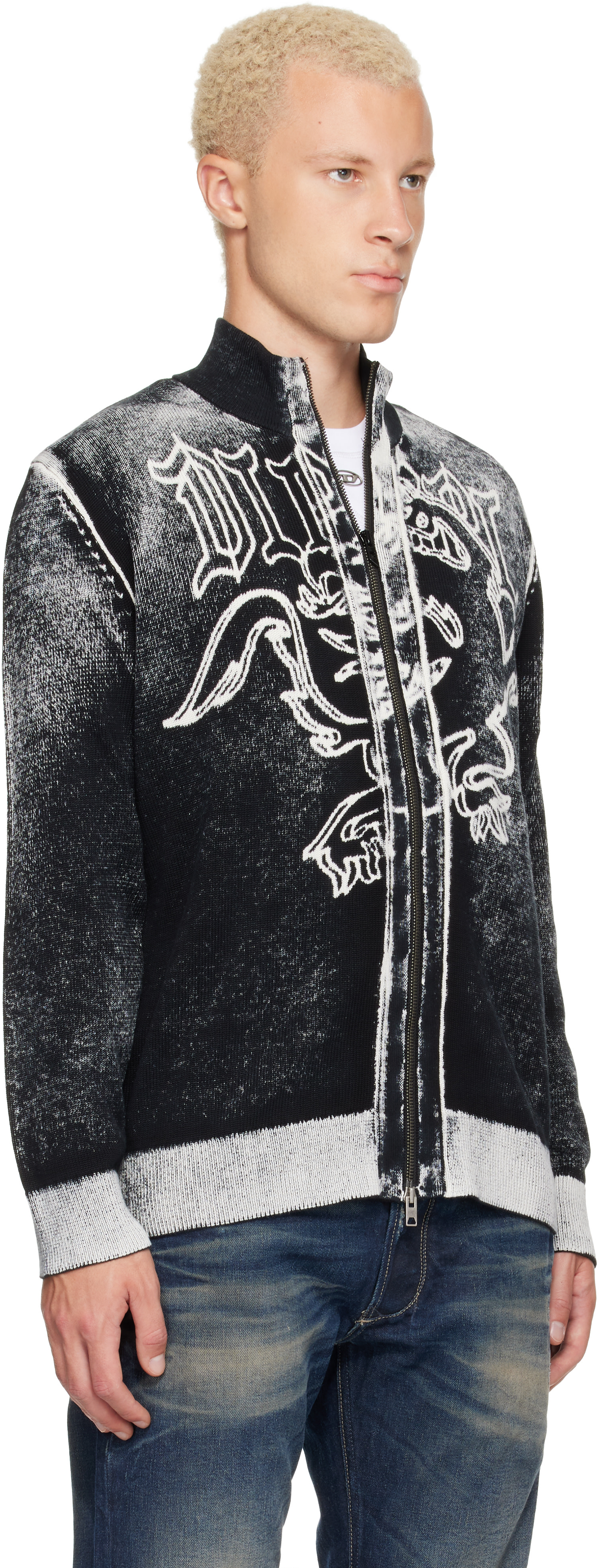 Diesel - ブラック Griffin Motif ジップセーター