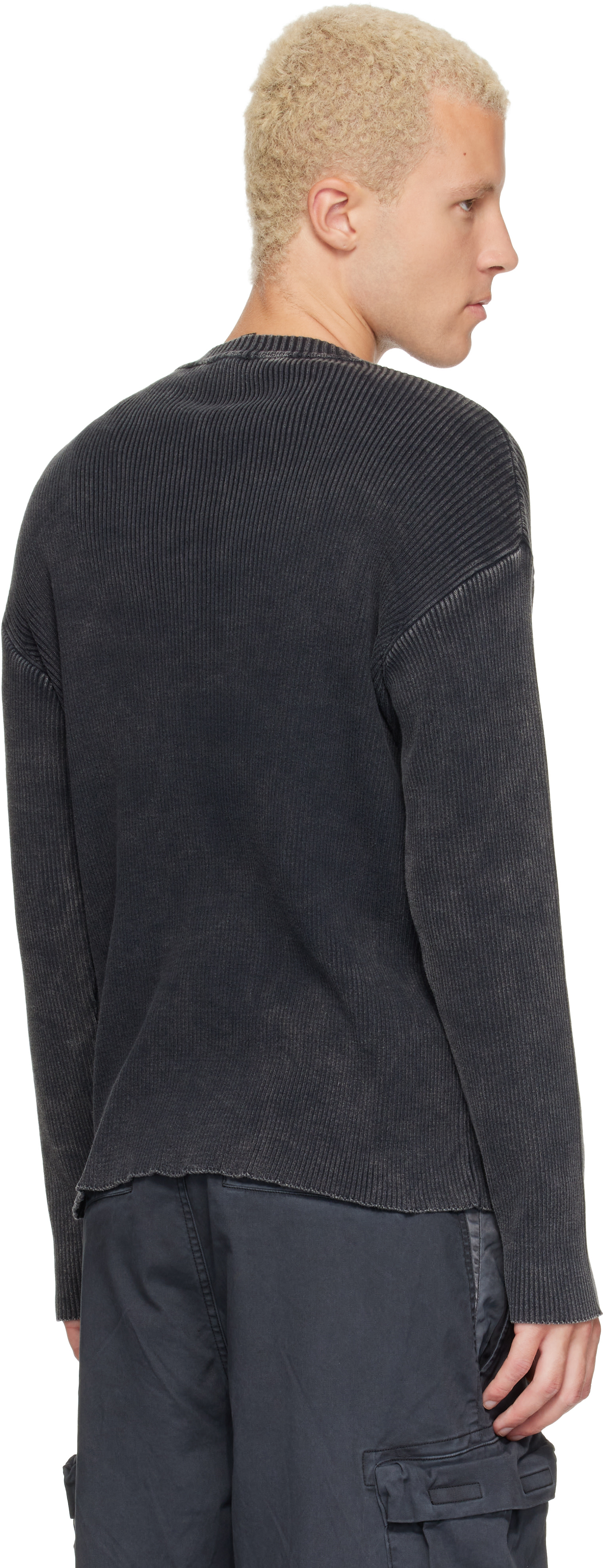 Diesel - Pull Darren gris à découpe à logo
