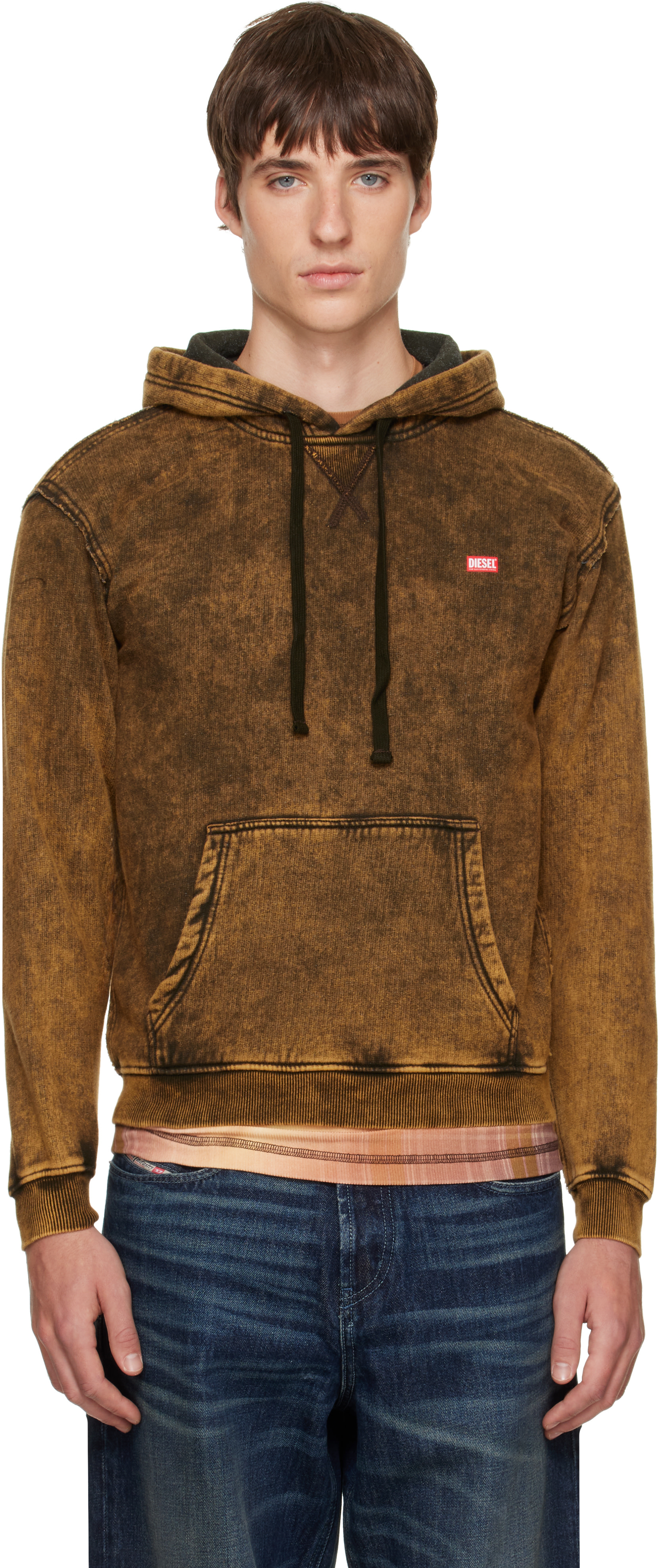 Diesel - Pull à capuche S-Normy-Raw brun