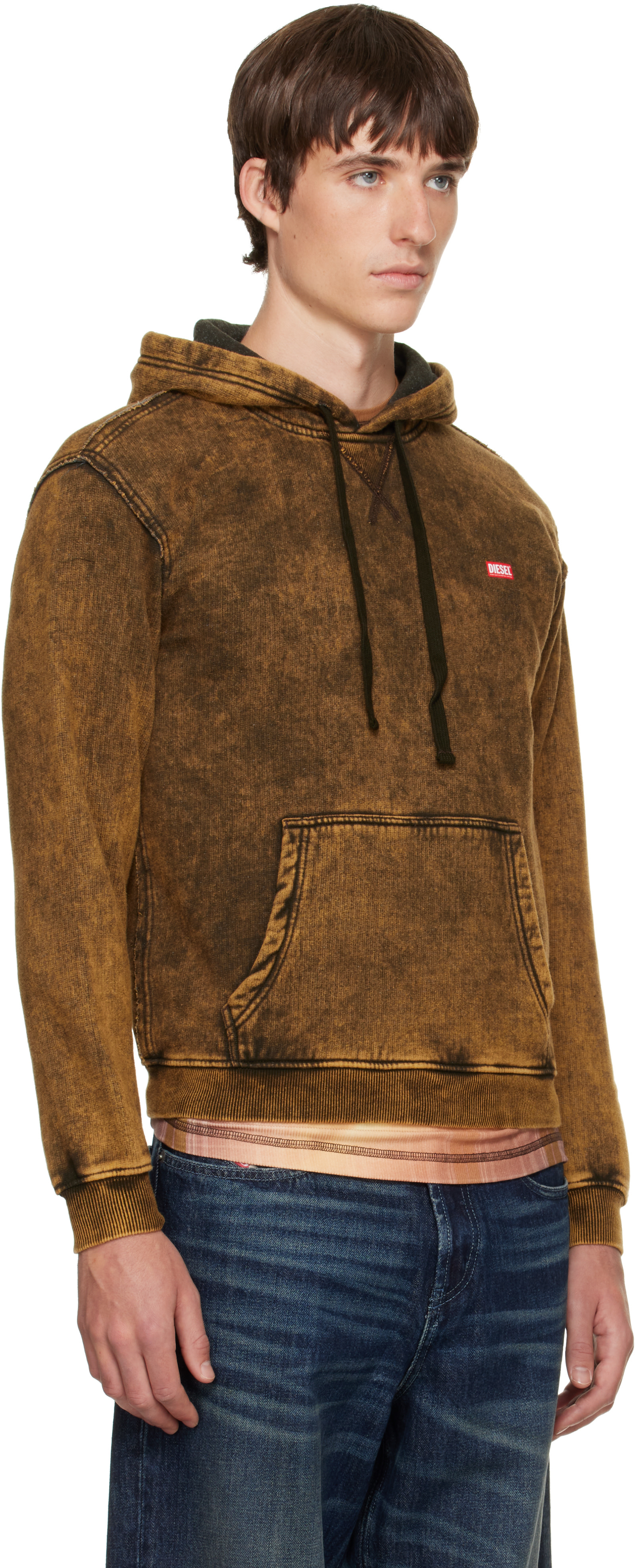 Diesel - Pull à capuche S-Normy-Raw brun
