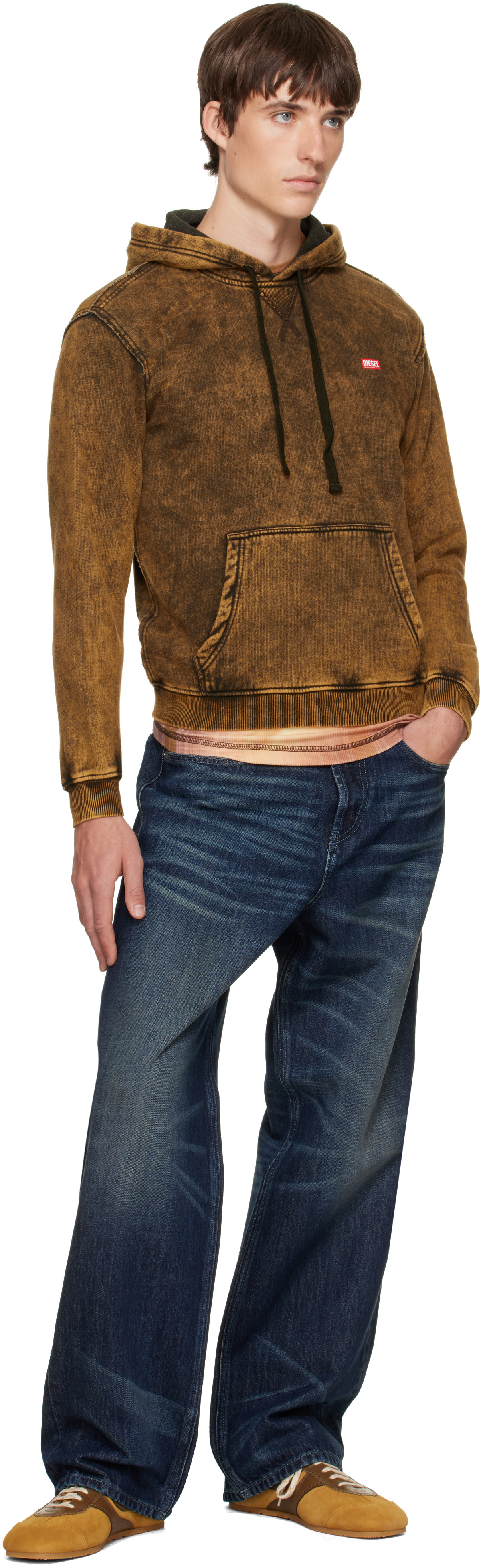 Diesel - Pull à capuche S-Normy-Raw brun