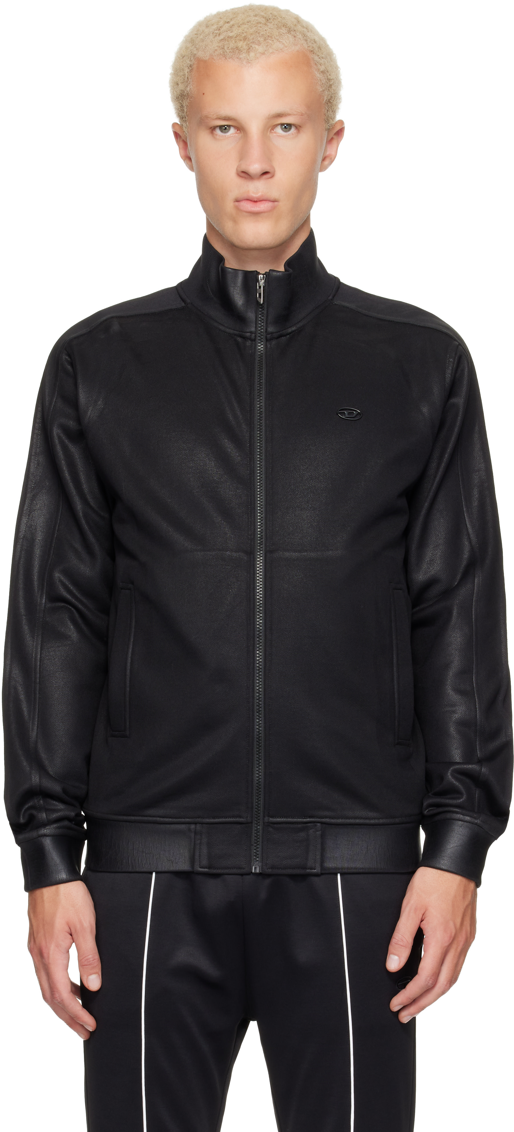 Diesel - Pull Glossy noir à glissière