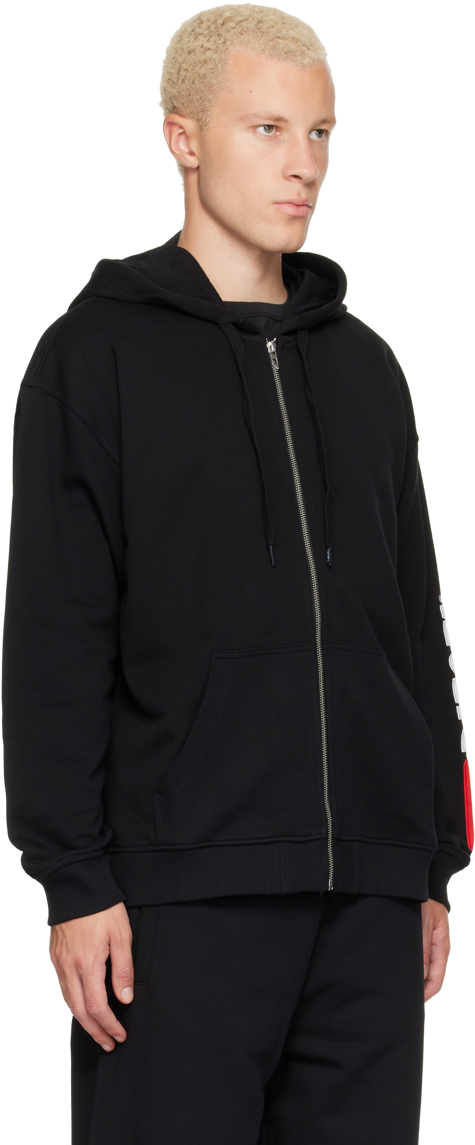Diesel - Pull à capuche droit noir à glissière