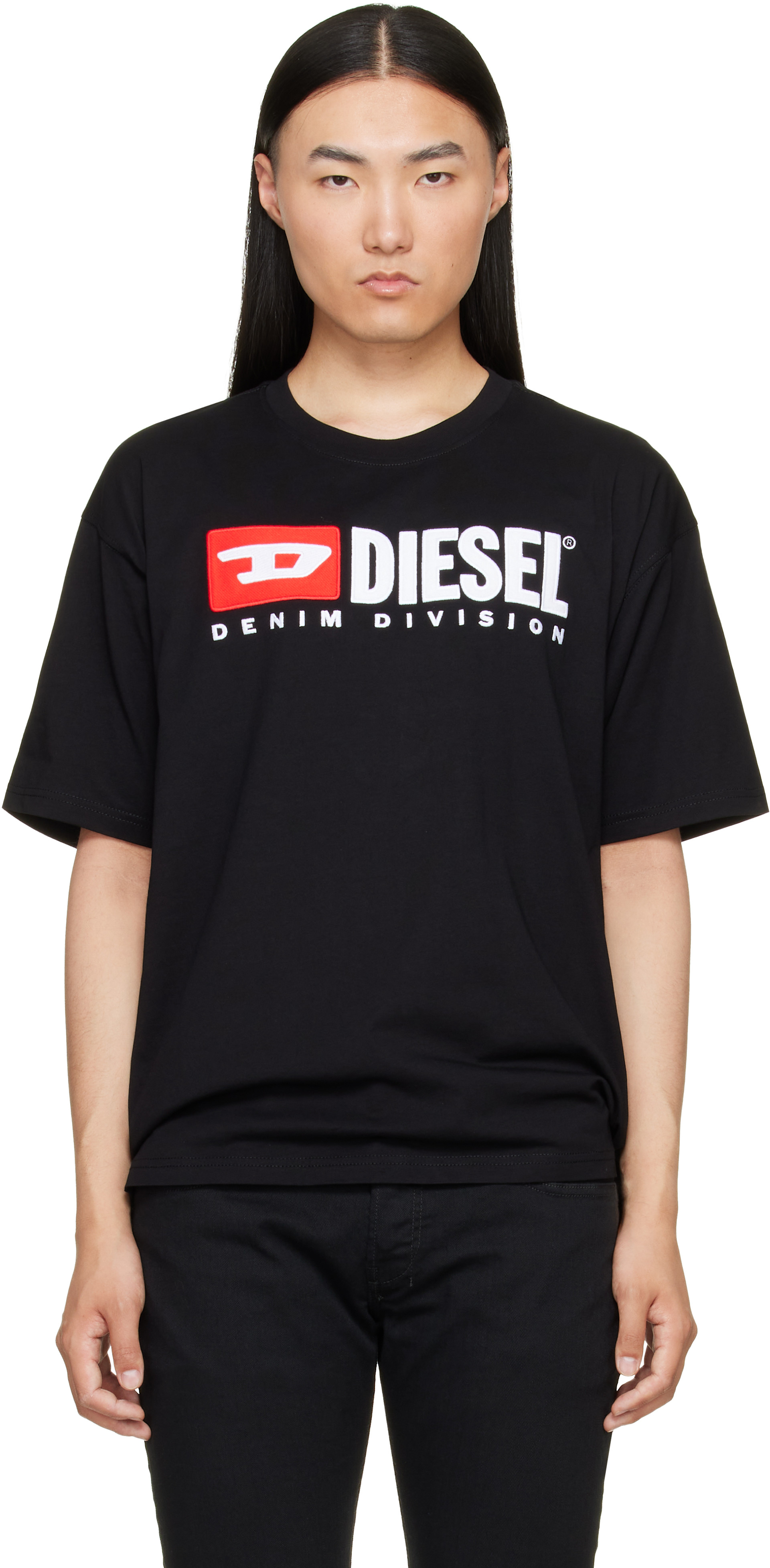 Diesel: ブラック Diesel Patch Logo Tシャツ | SSENSE 日本