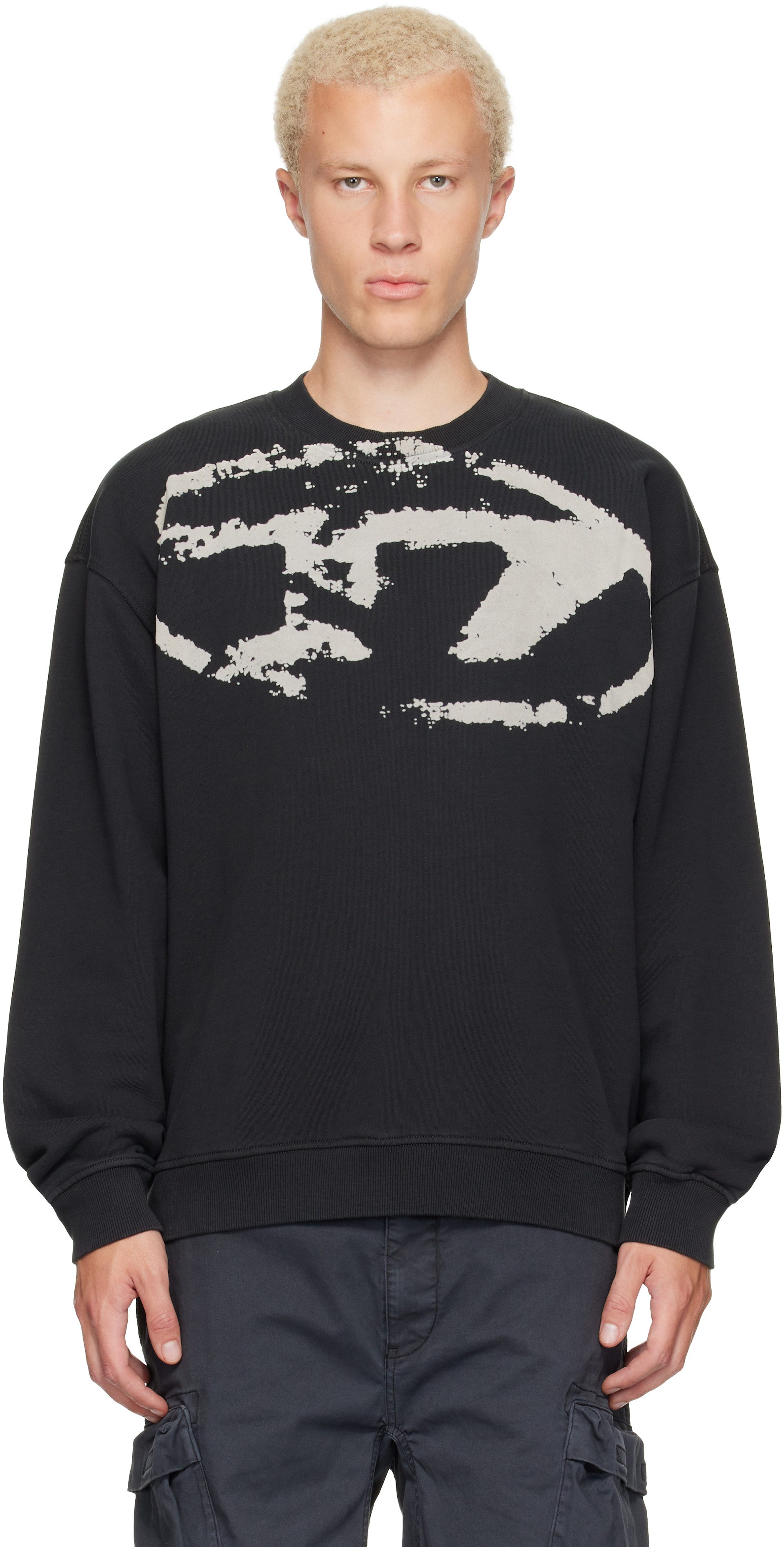 Diesel - Pull molletonné droit N5 gris