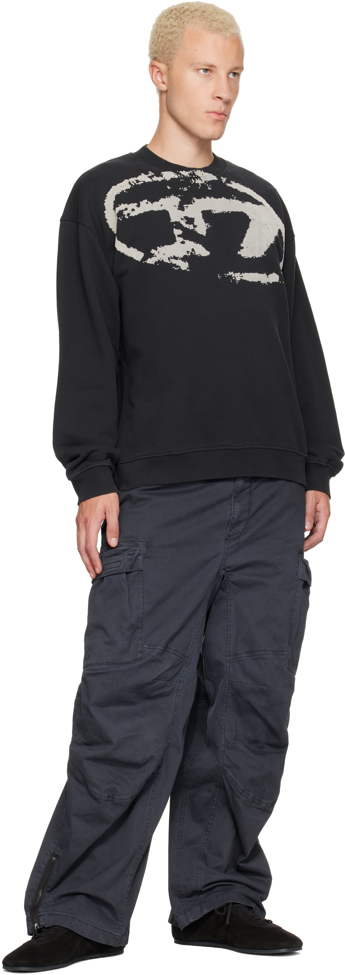 Diesel - Pull molletonné droit N5 gris