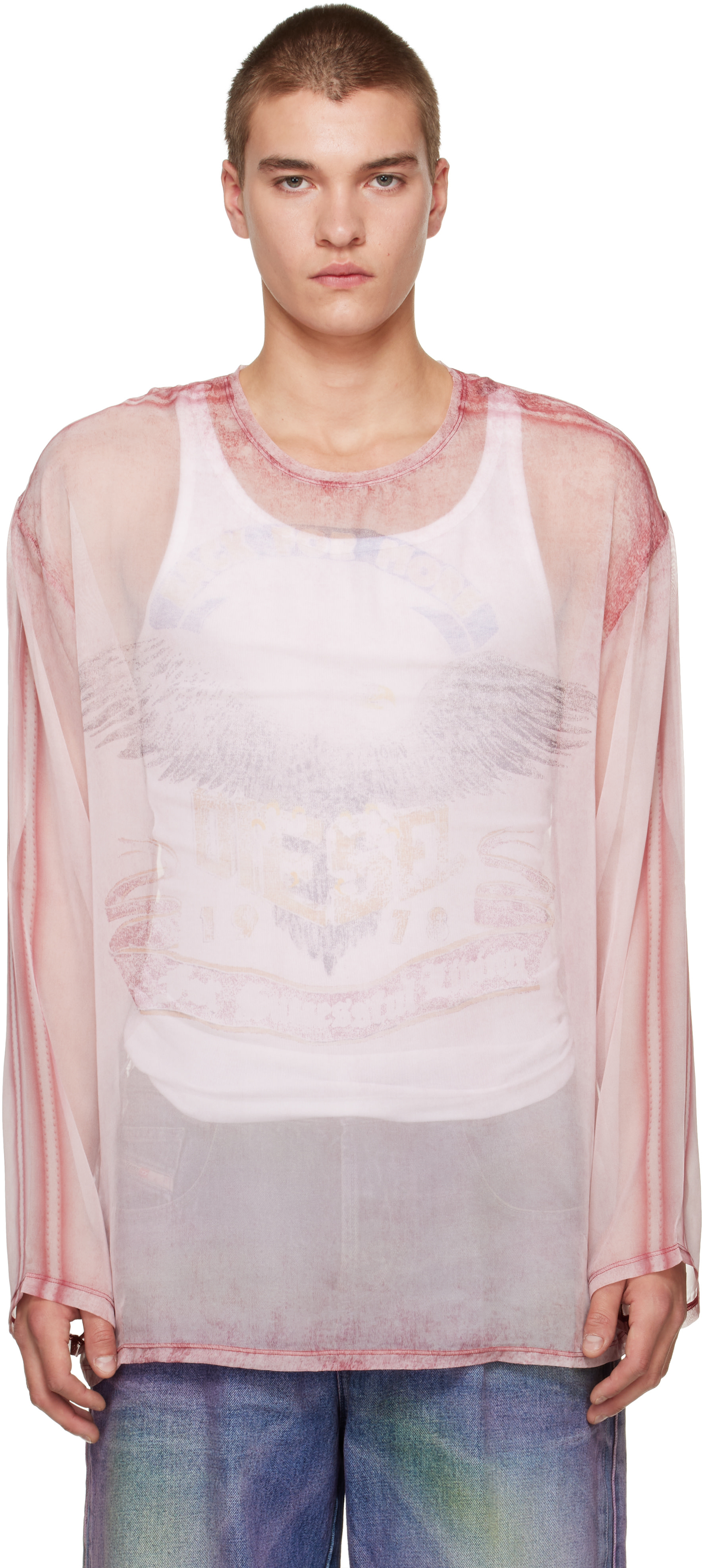 Diesel - Pink T-DoubleX-LS Top