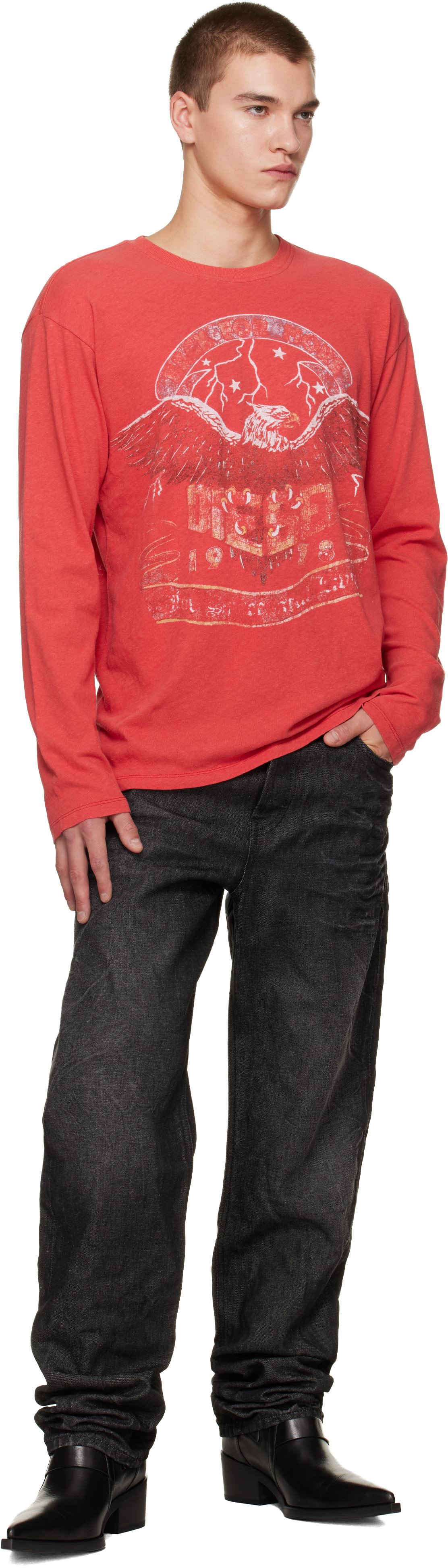Diesel - Red T-Geri-LS Shirt