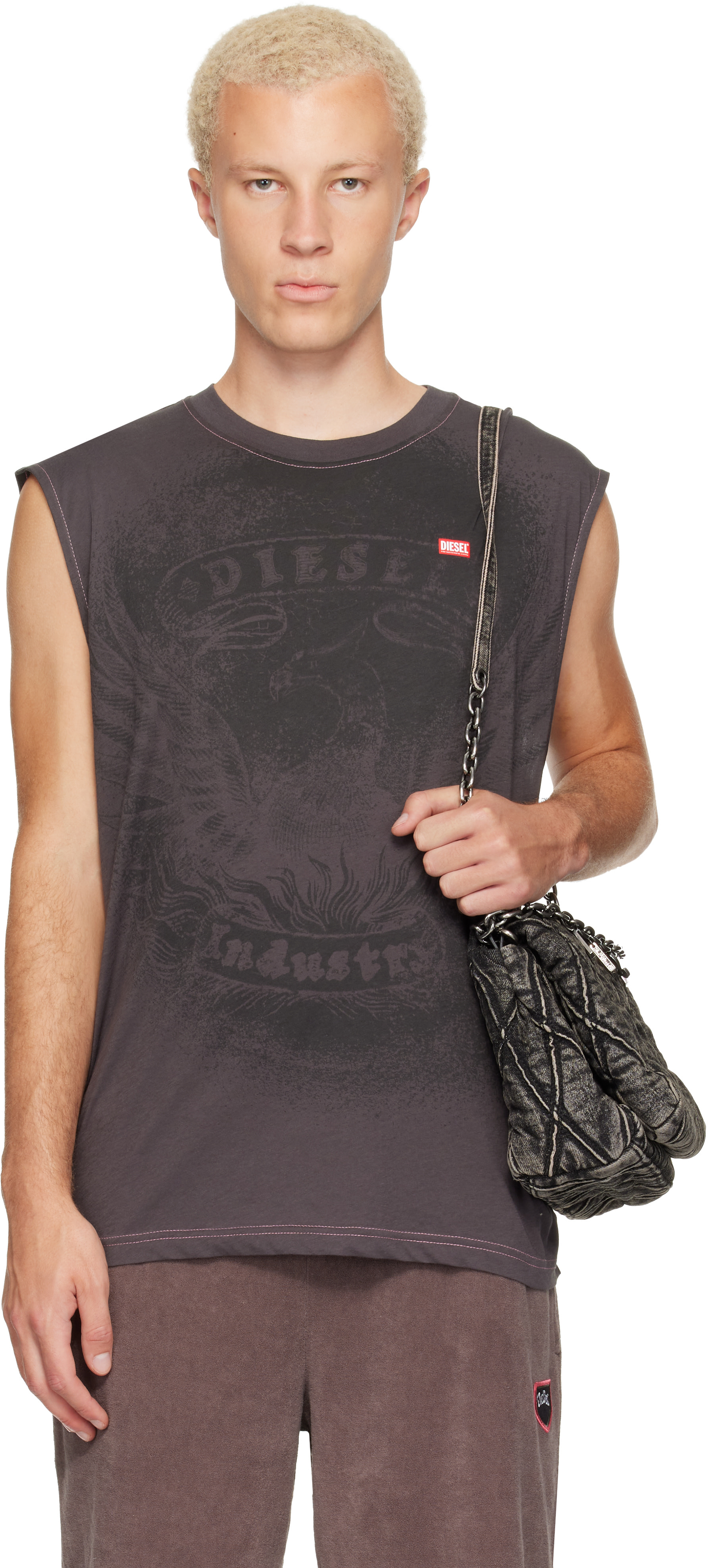 diesel タンクトップ Diesel: グレー Tonal Graphic タンクトップ | SSENSE 日本