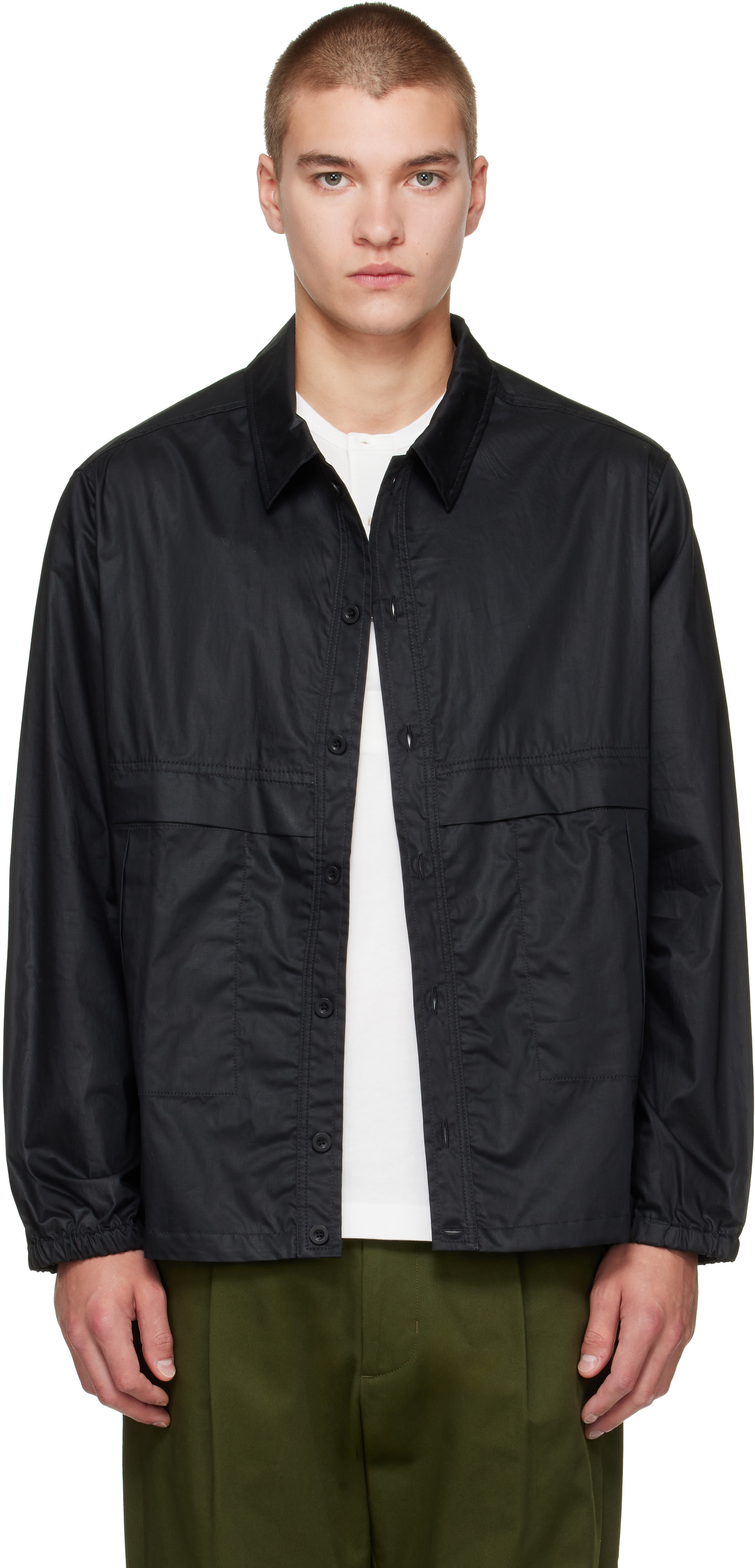CASEY CASEY - Black Lacqued Fabrice Jacket