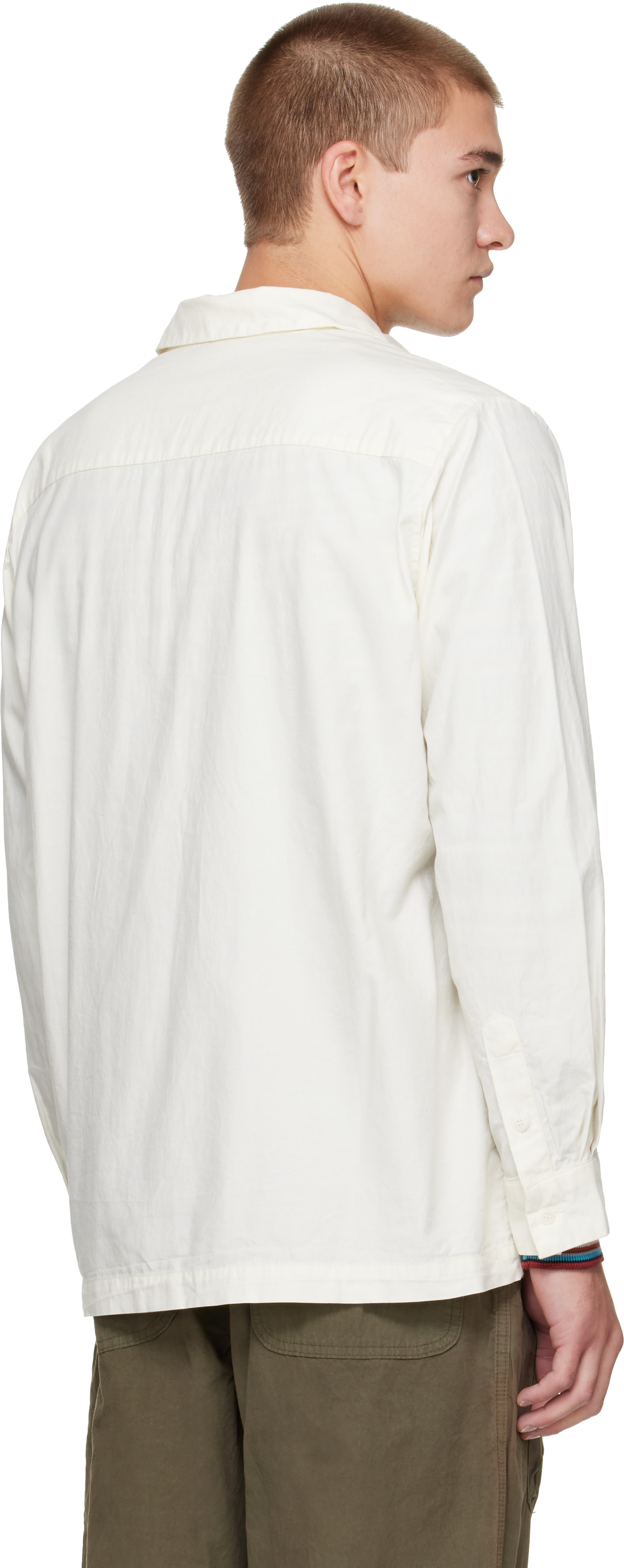 CASEY CASEY - Off-White Twill Cot Cooper Shirt