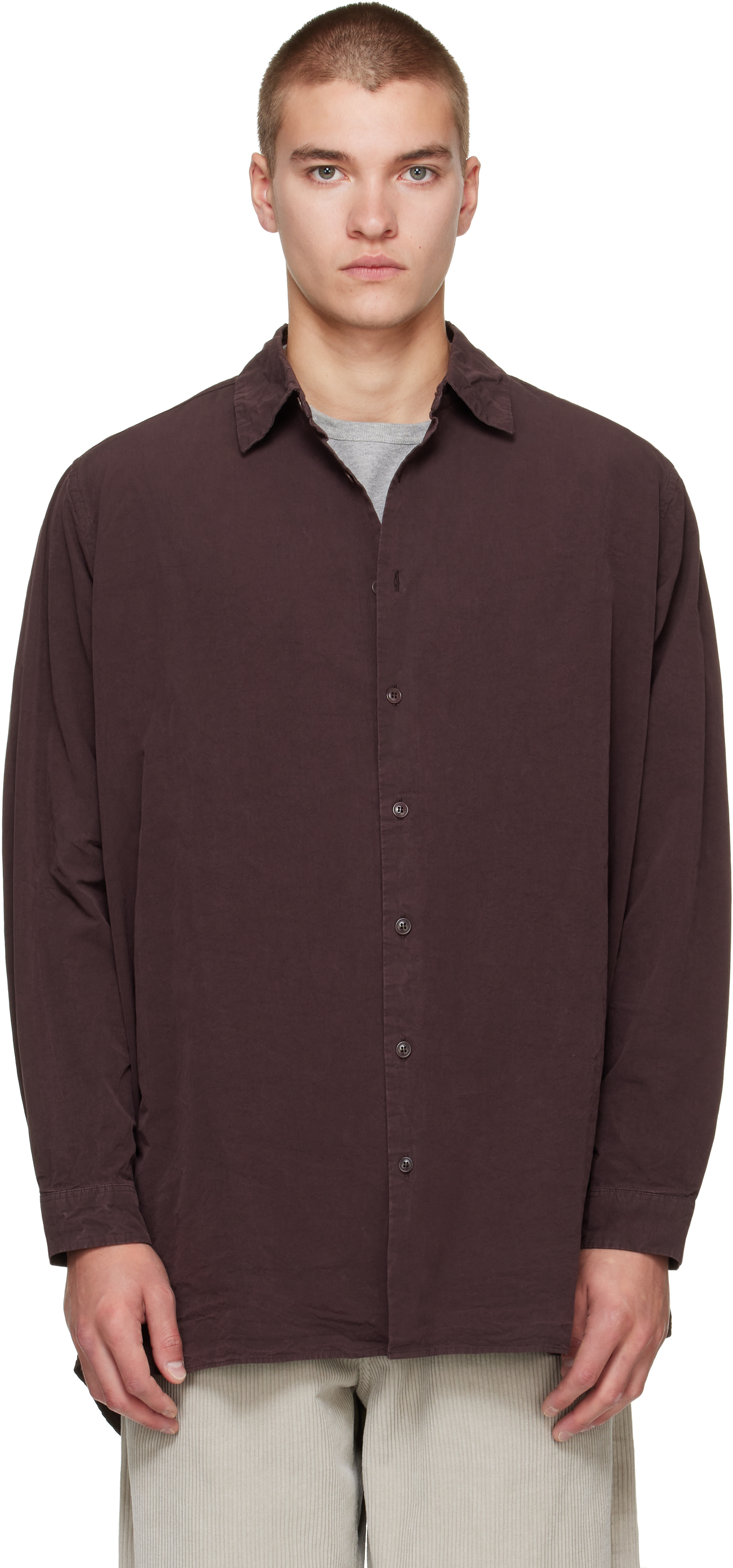 CASEY CASEY - Brown Paper Cot Ikla Shirt