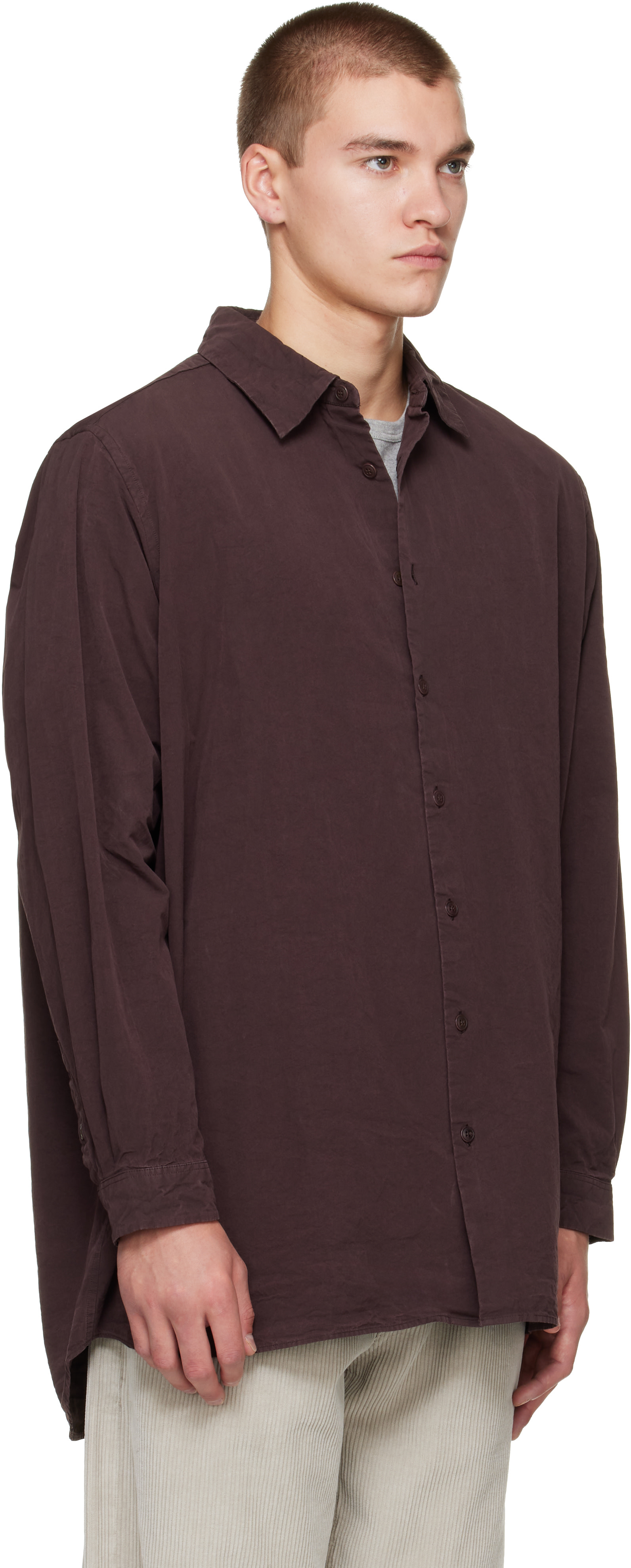 CASEY CASEY - Brown Paper Cot Ikla Shirt