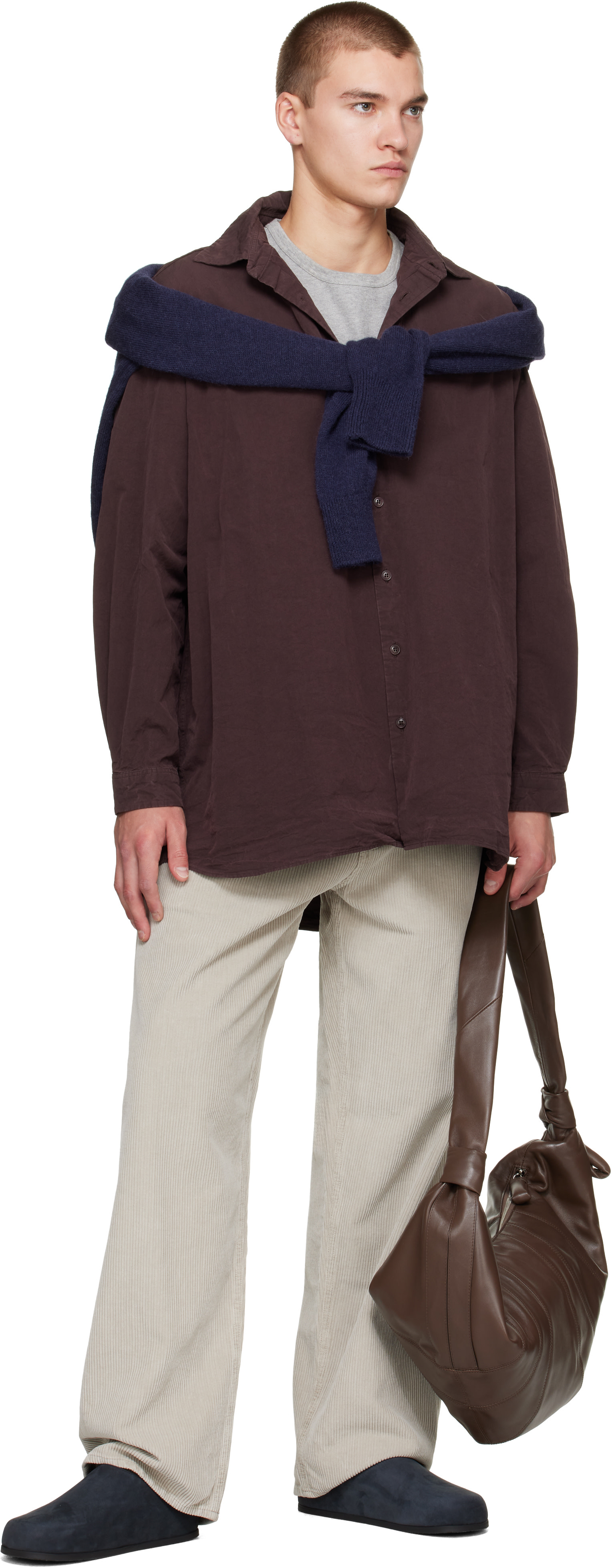 CASEY CASEY - Brown Paper Cot Ikla Shirt